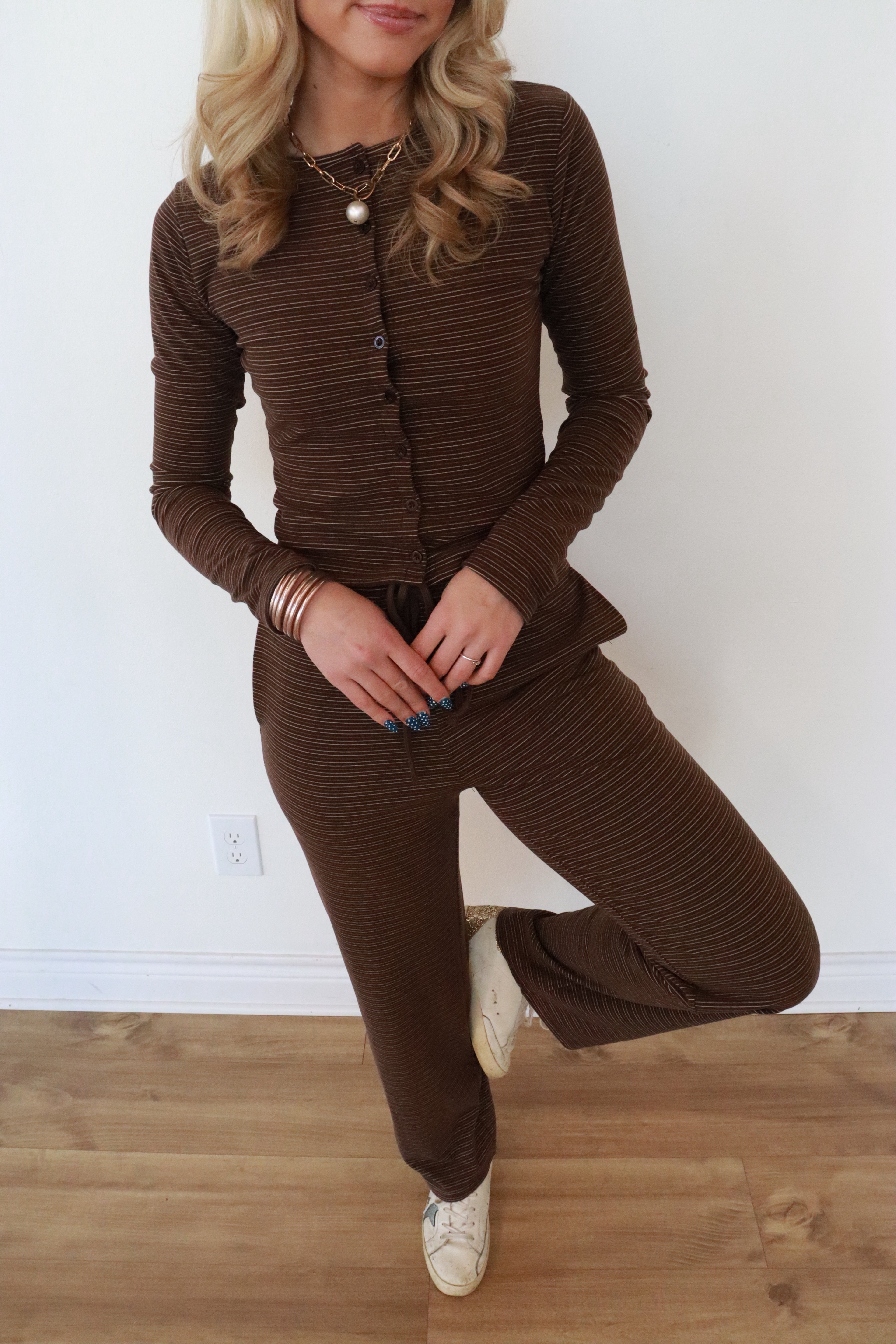 Quincy Brown Stripe Set