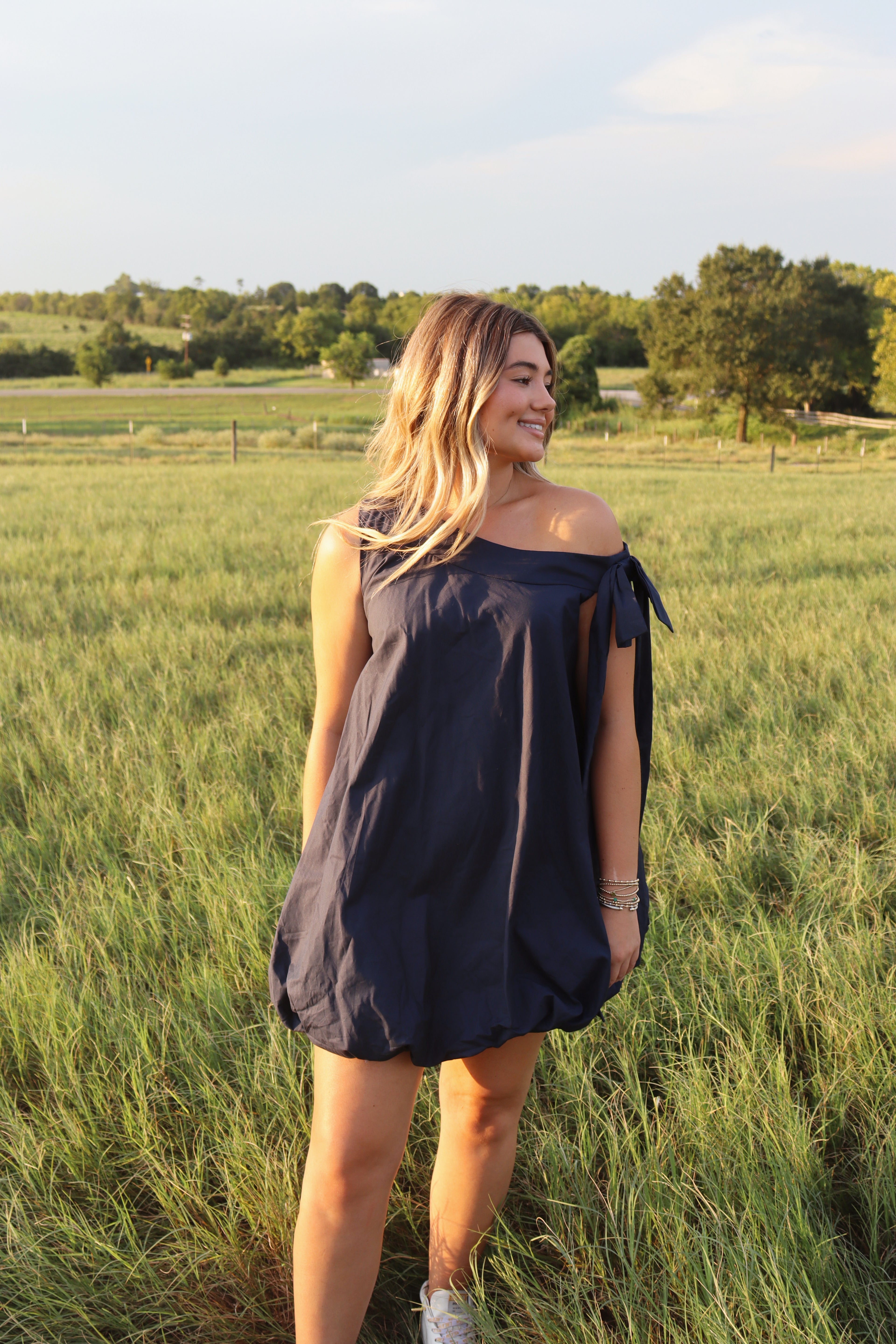Warren Navy Bubble Dress