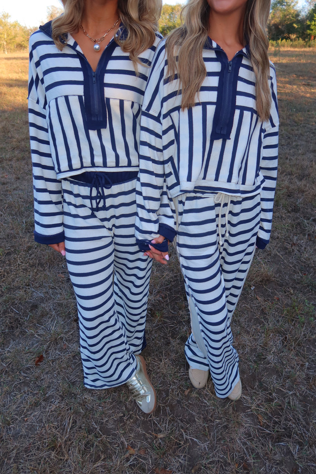 Charlie Navy Striped Sweatpants