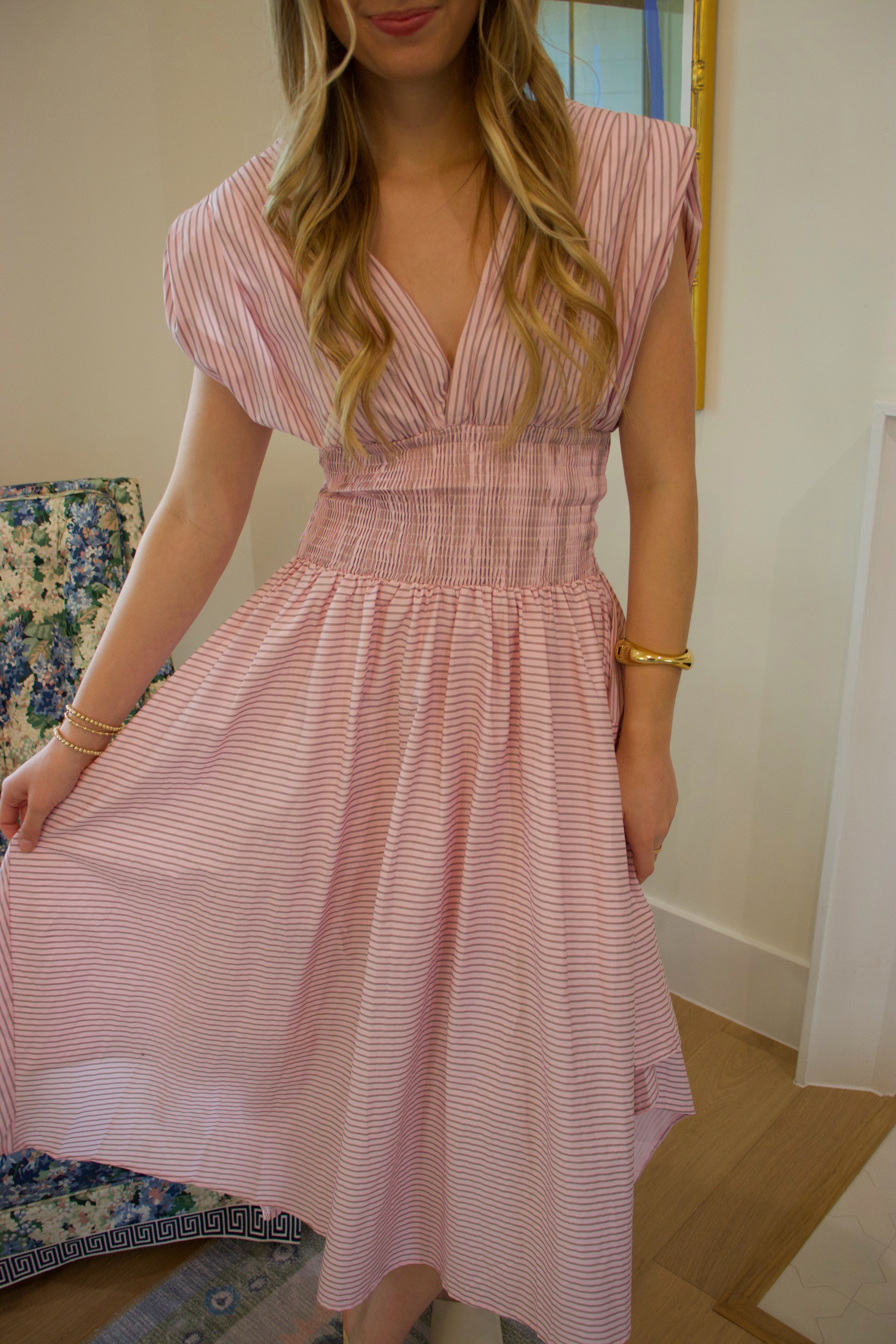 Lucille Pink Midi Dress