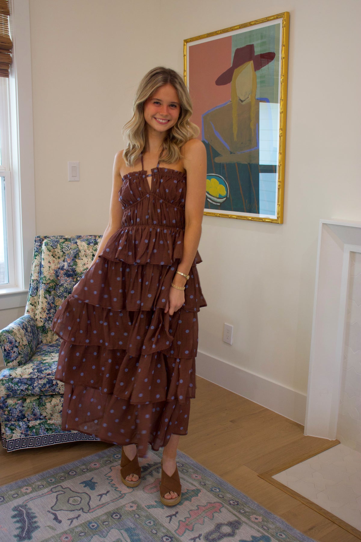 Heidi Brown Polka Dot Dress  Dally Lou