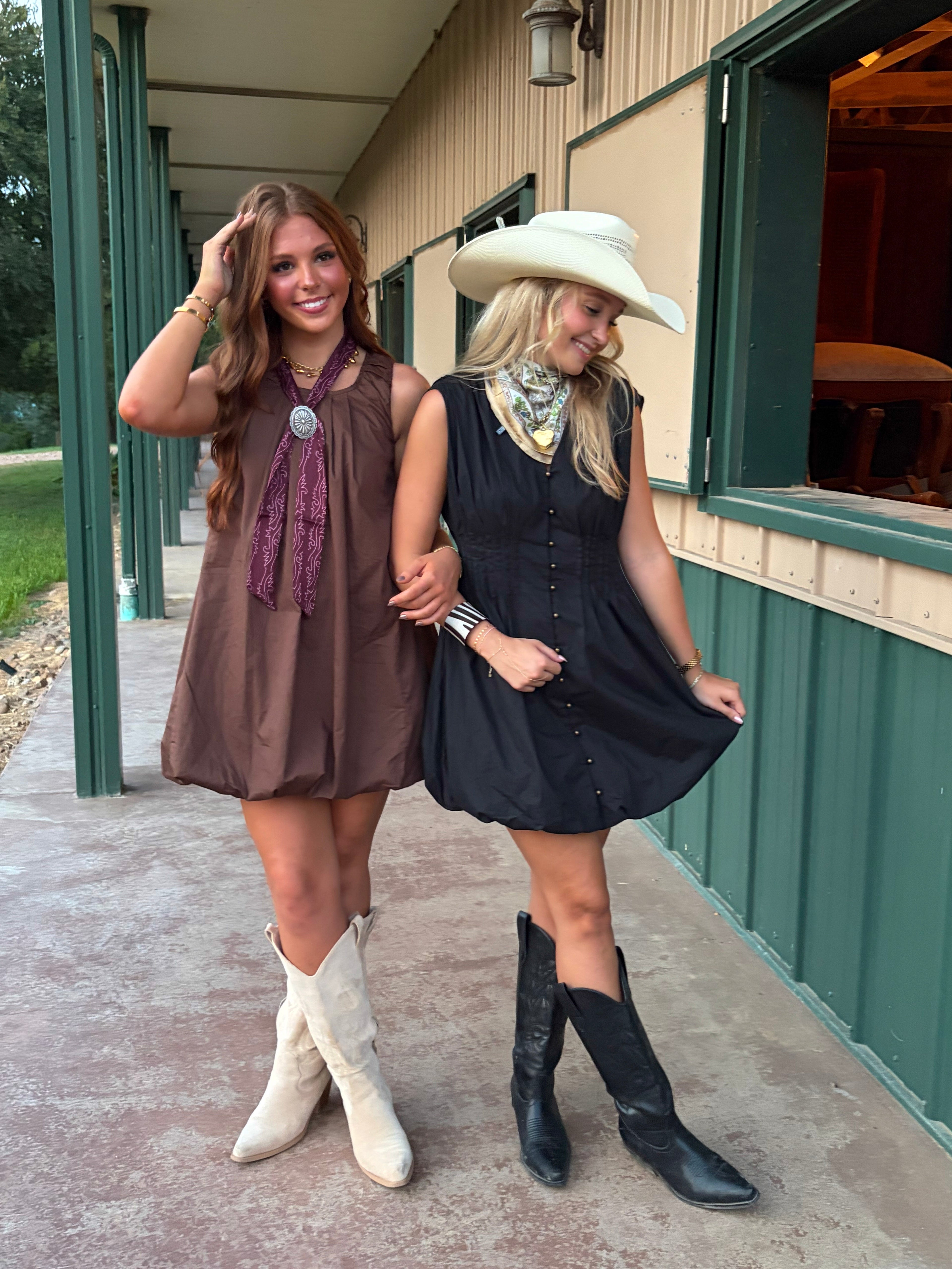 Laine Black Bubble Mini Dress