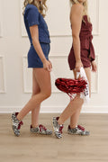 Zebra Haired Maroon Sneakers