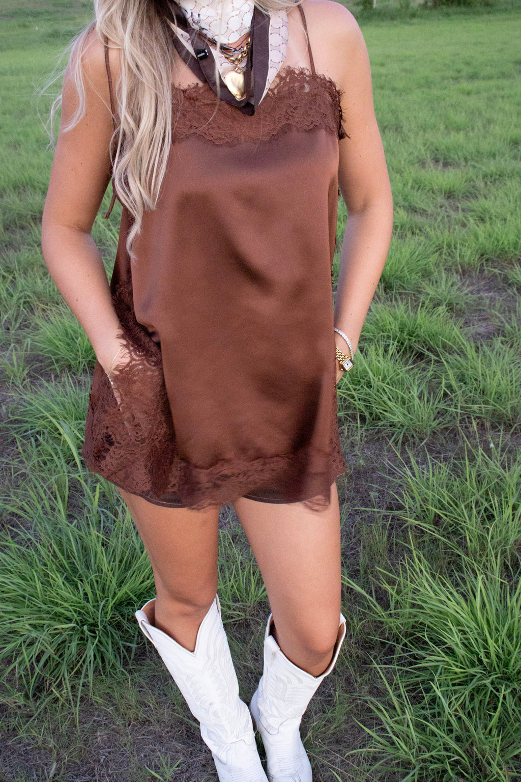 Banks Brown Lace Top