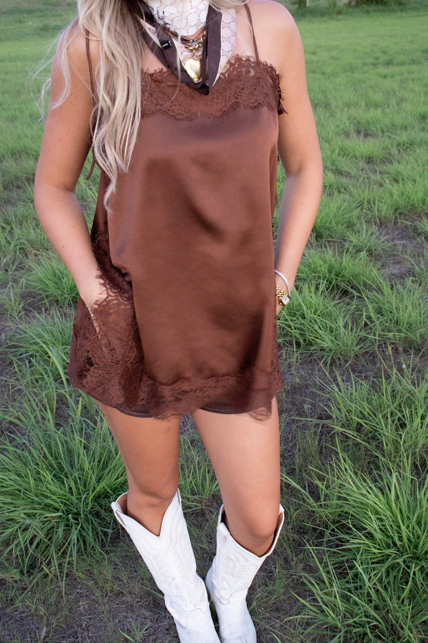 Banks Brown Lace Top