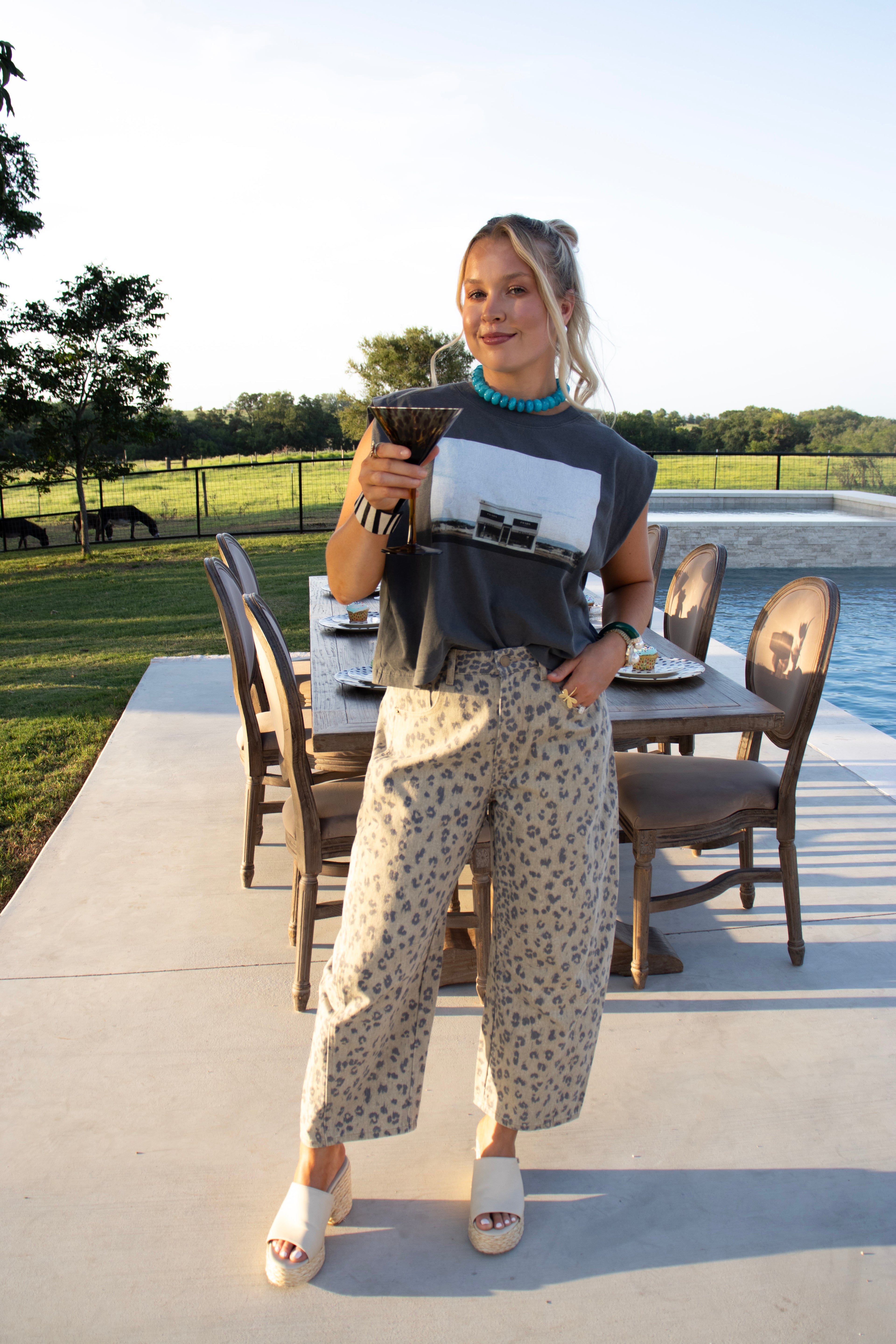 Cheetah Barrel Jeans