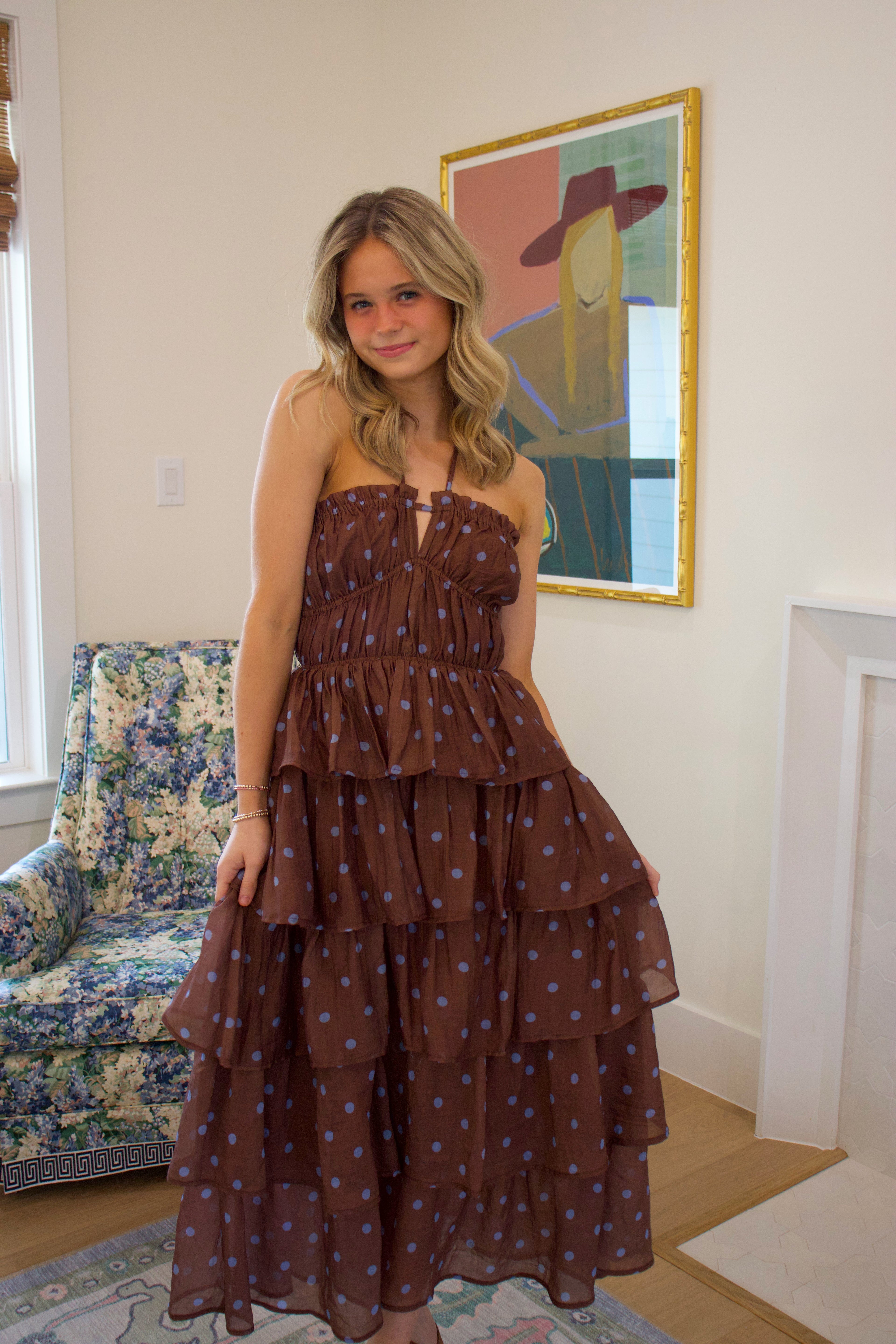 Heidi Brown Polka Dot Dress