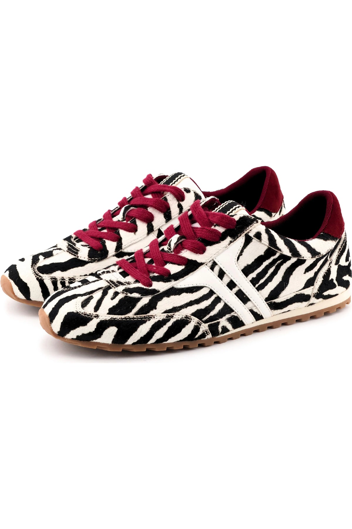 Zebra Haired Maroon Sneakers