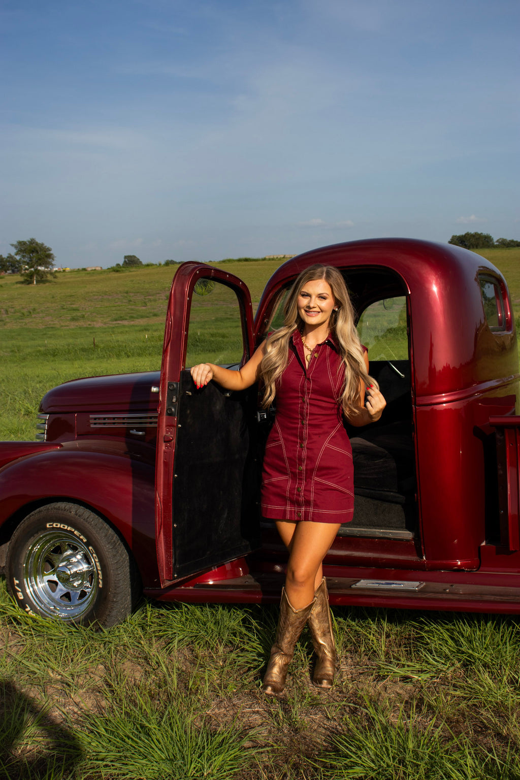 Willow Maroon Stitched Dress