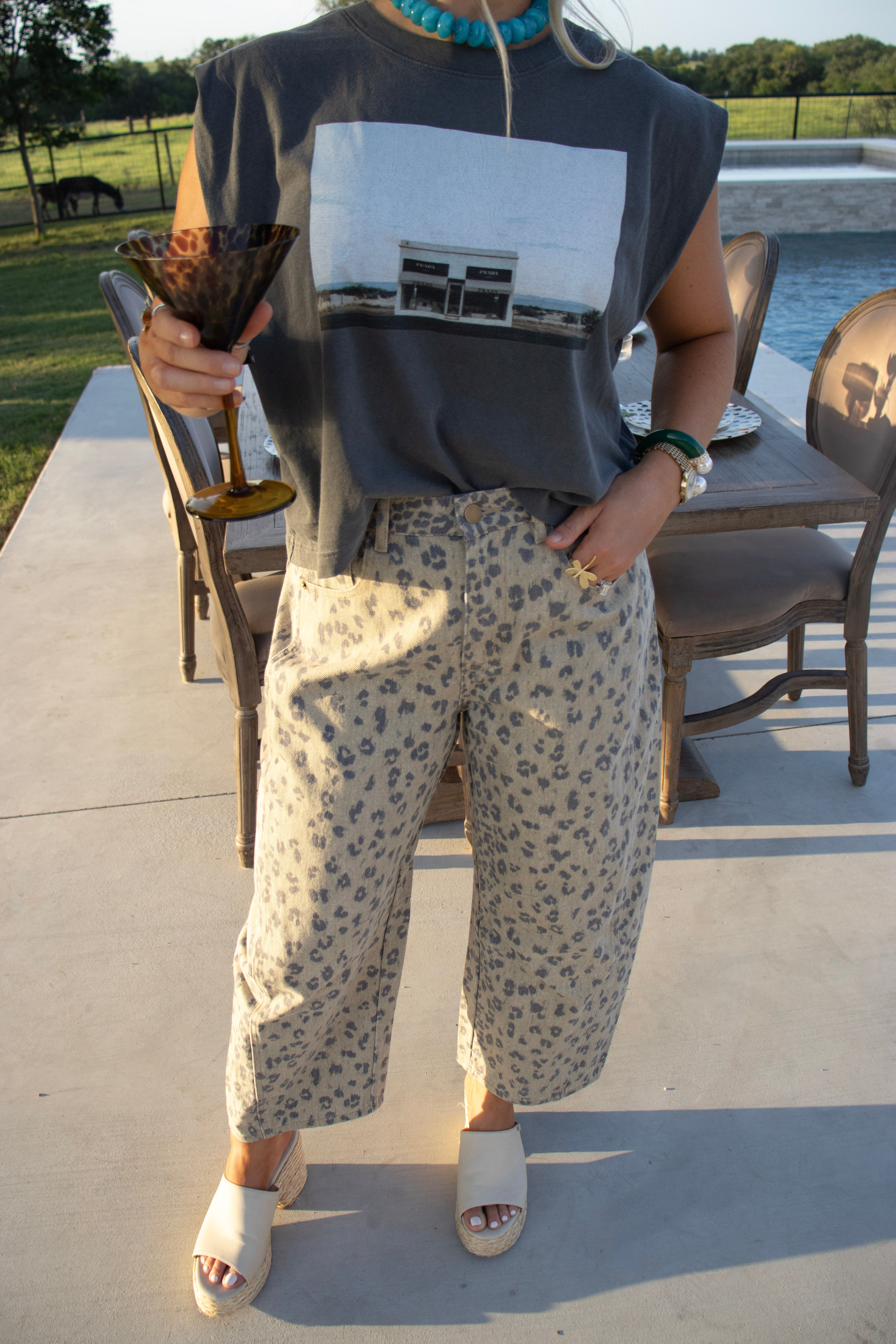 Cheetah Barrel Jeans