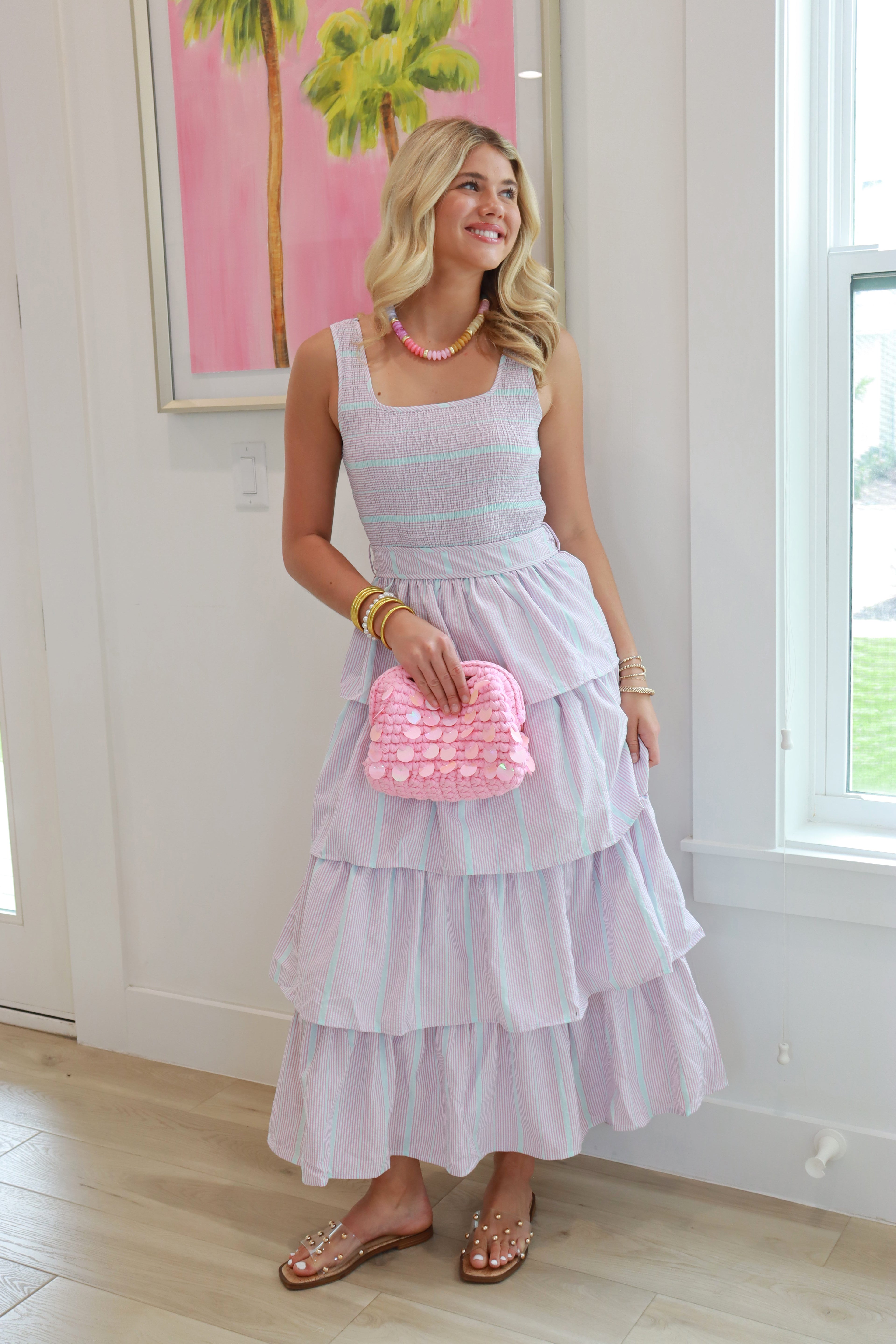 Cora Purple Tiered Maxi Dress