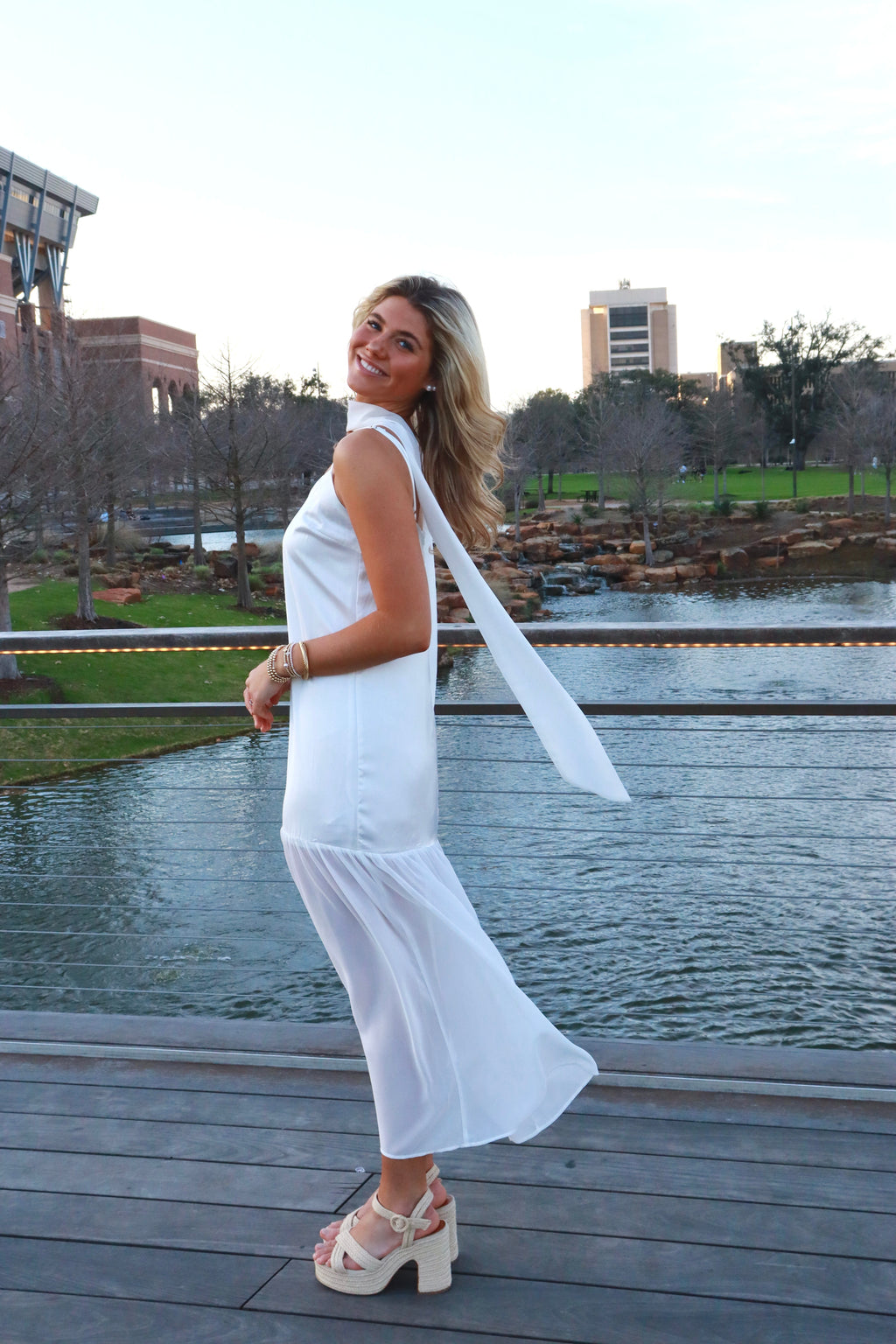 Dalia Maxi Dress with Neck Scarf