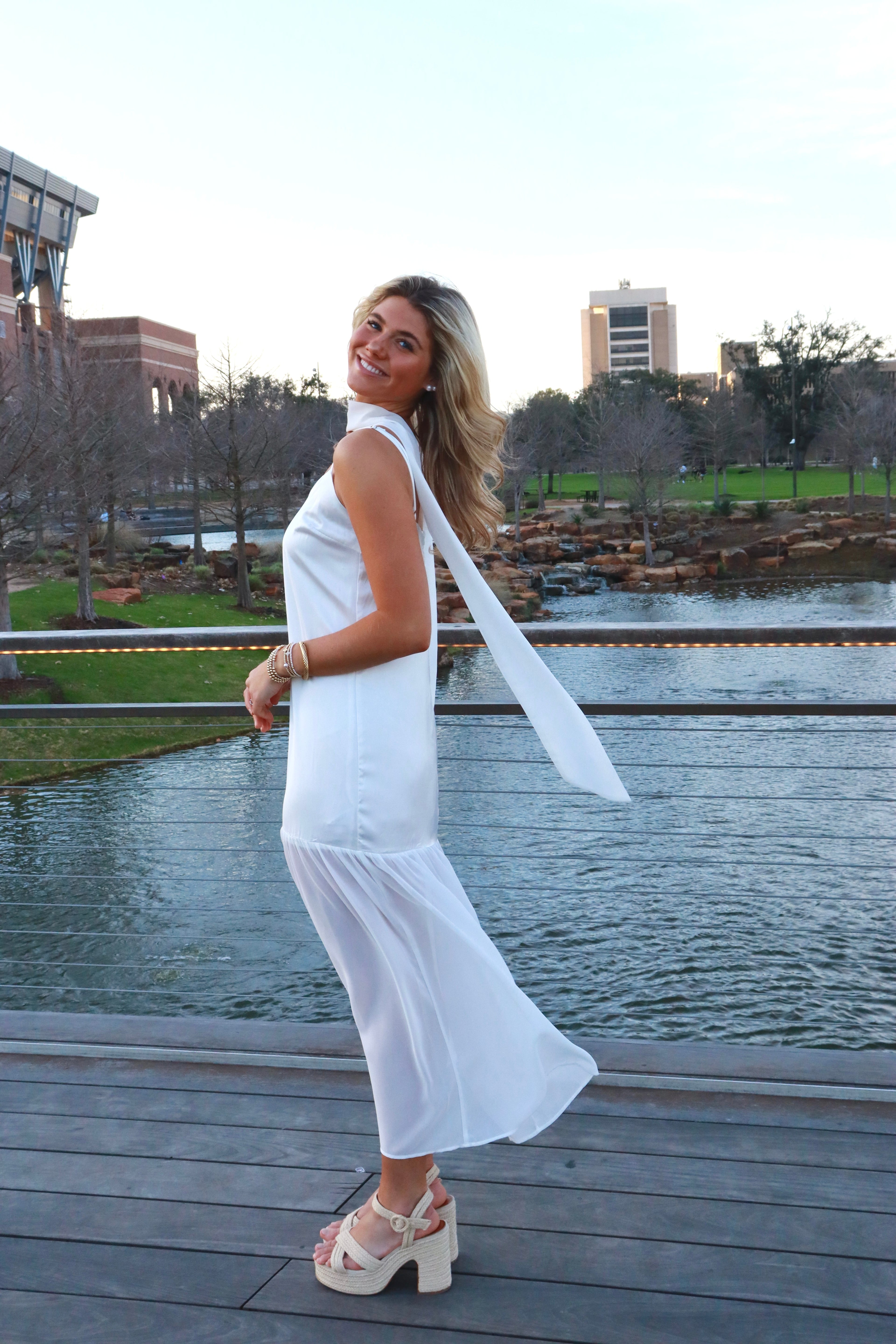 Dalia Maxi Dress with Neck Scarf