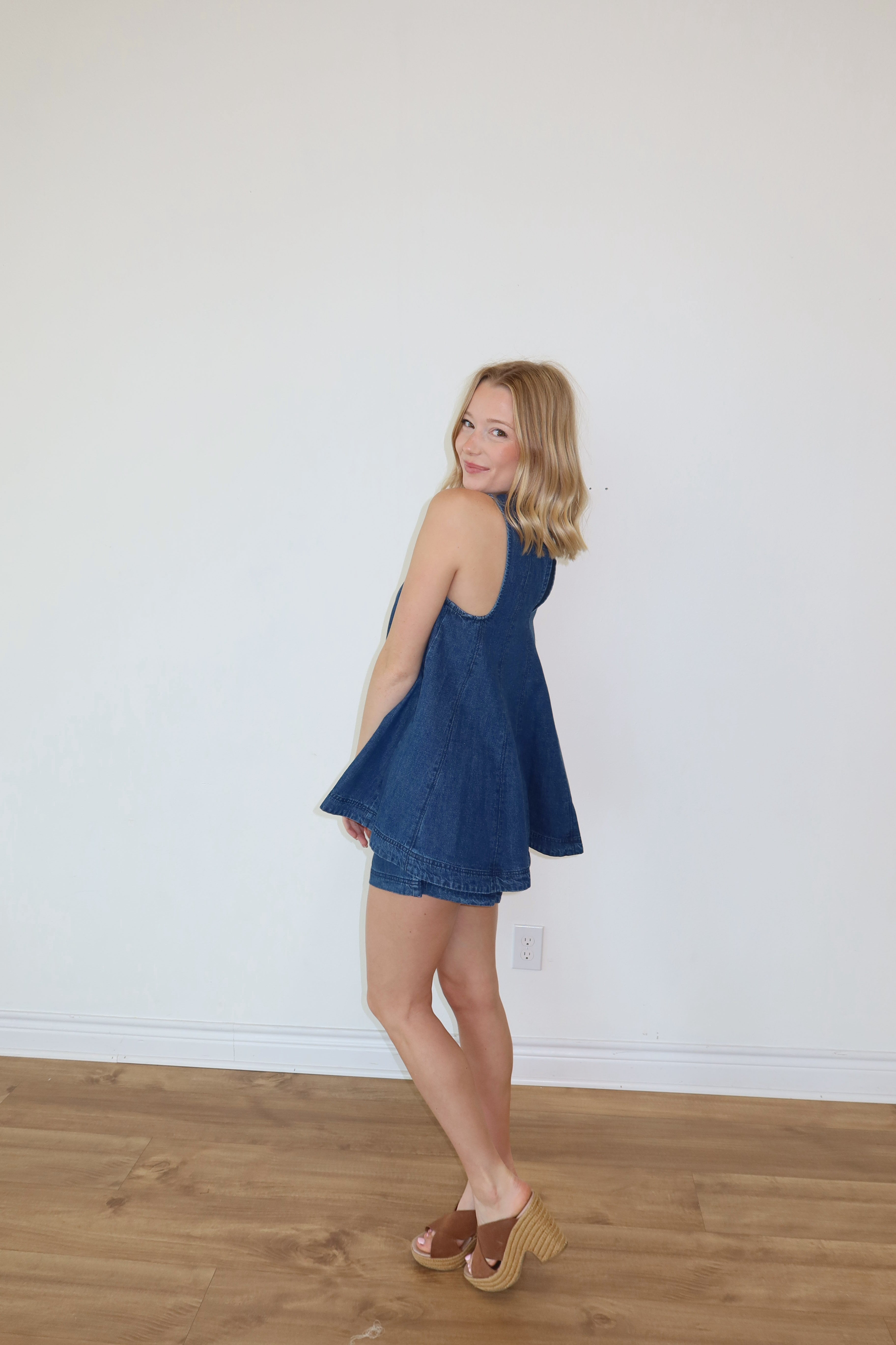 Sally Denim Shorts Set