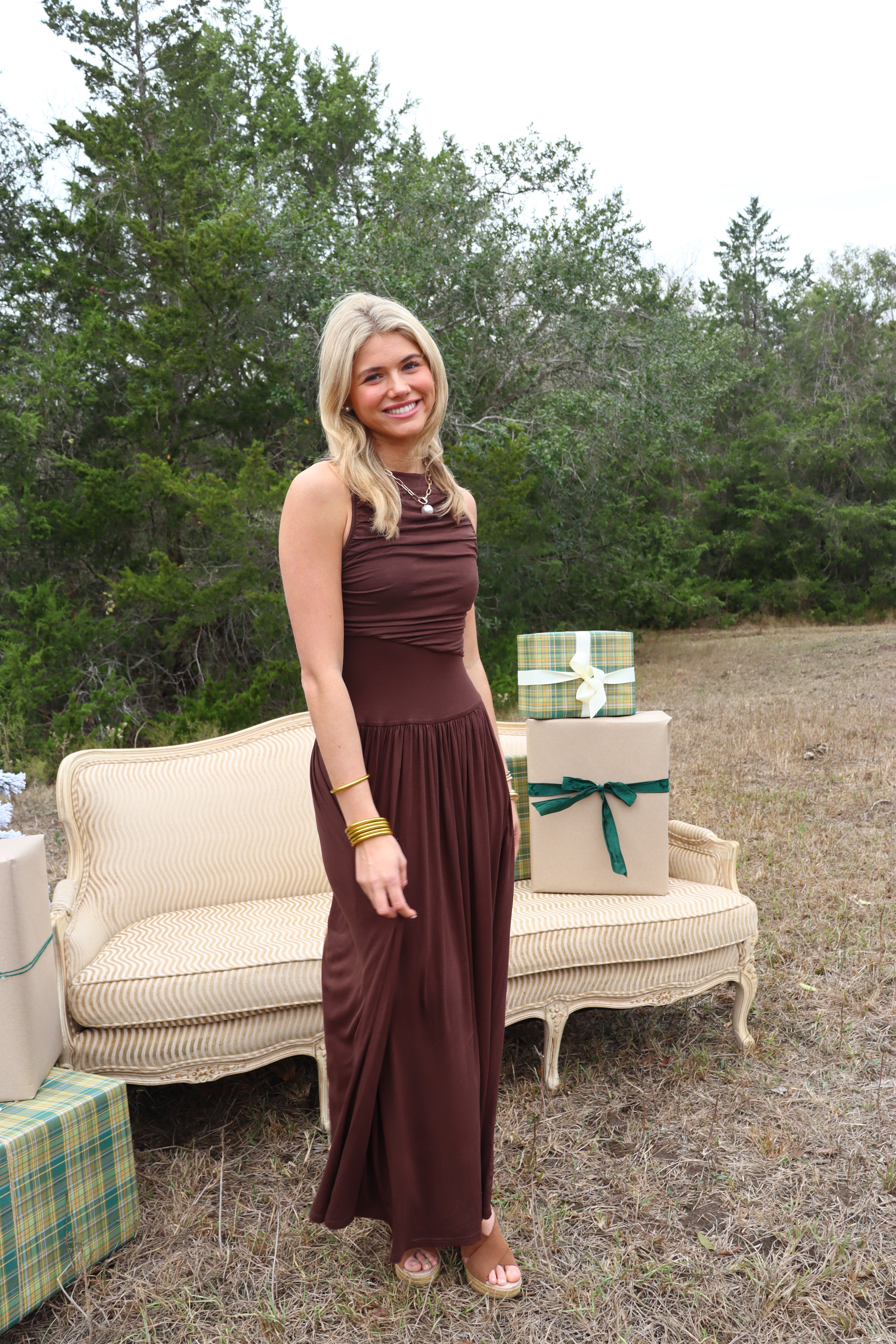 Tatum Brown Maxi Dress