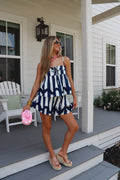 Kai Navy Striped Shorts Set