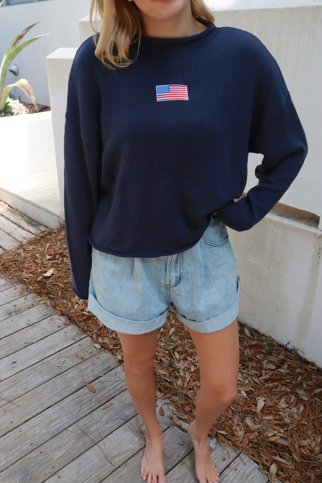 Americana Navy Sweater