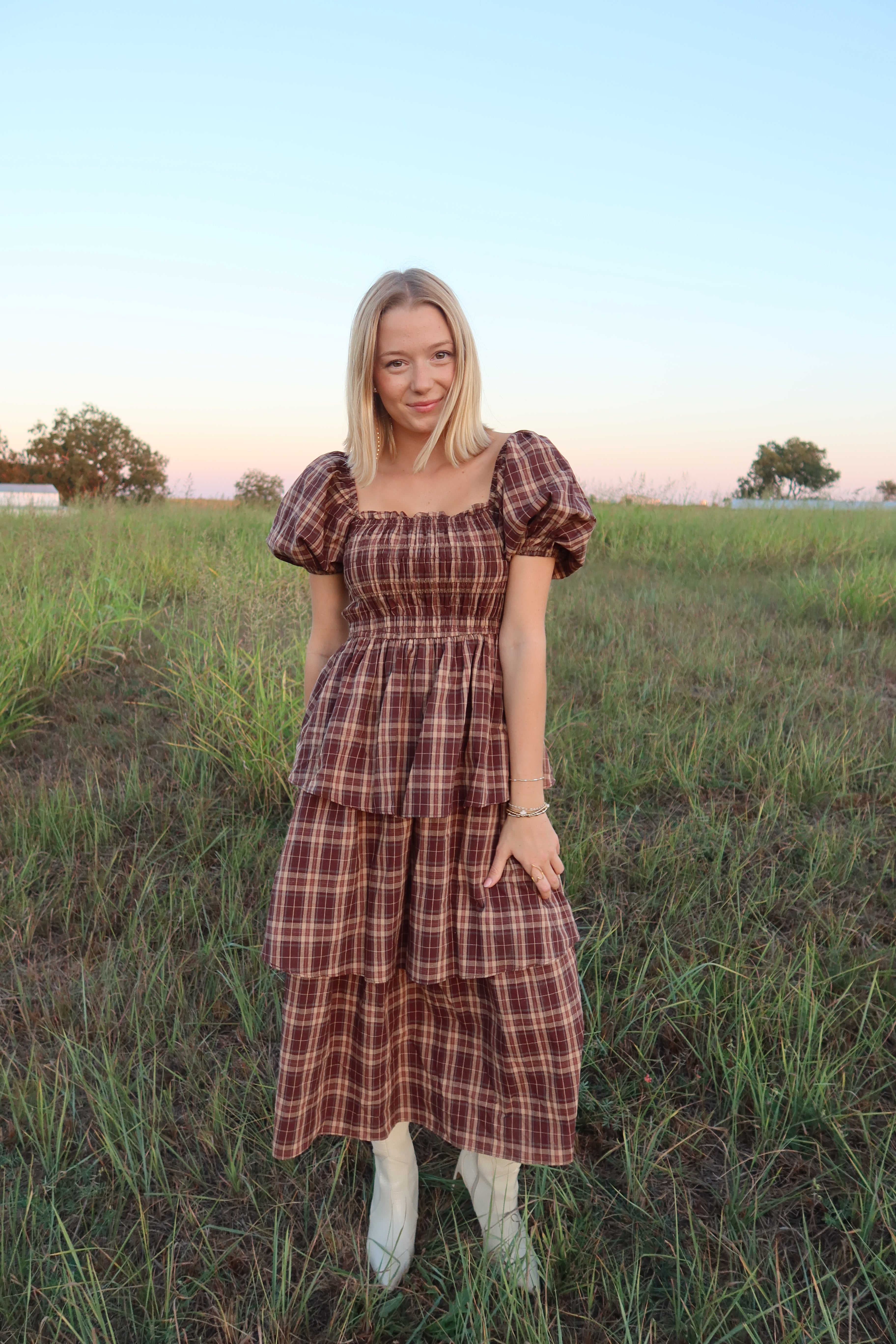 Wylie Plaid Maxi Dress