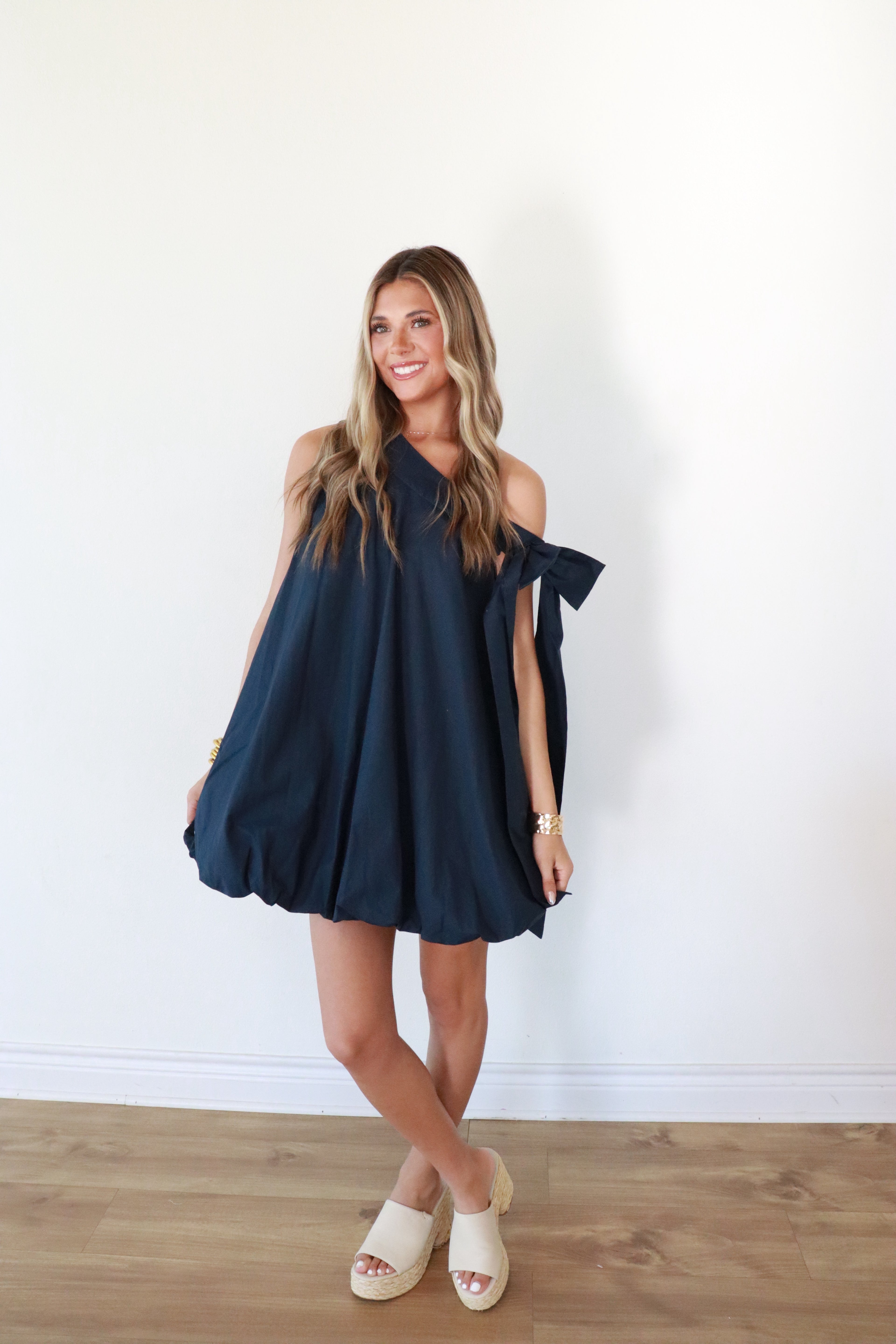 Warren Navy Bubble Dress