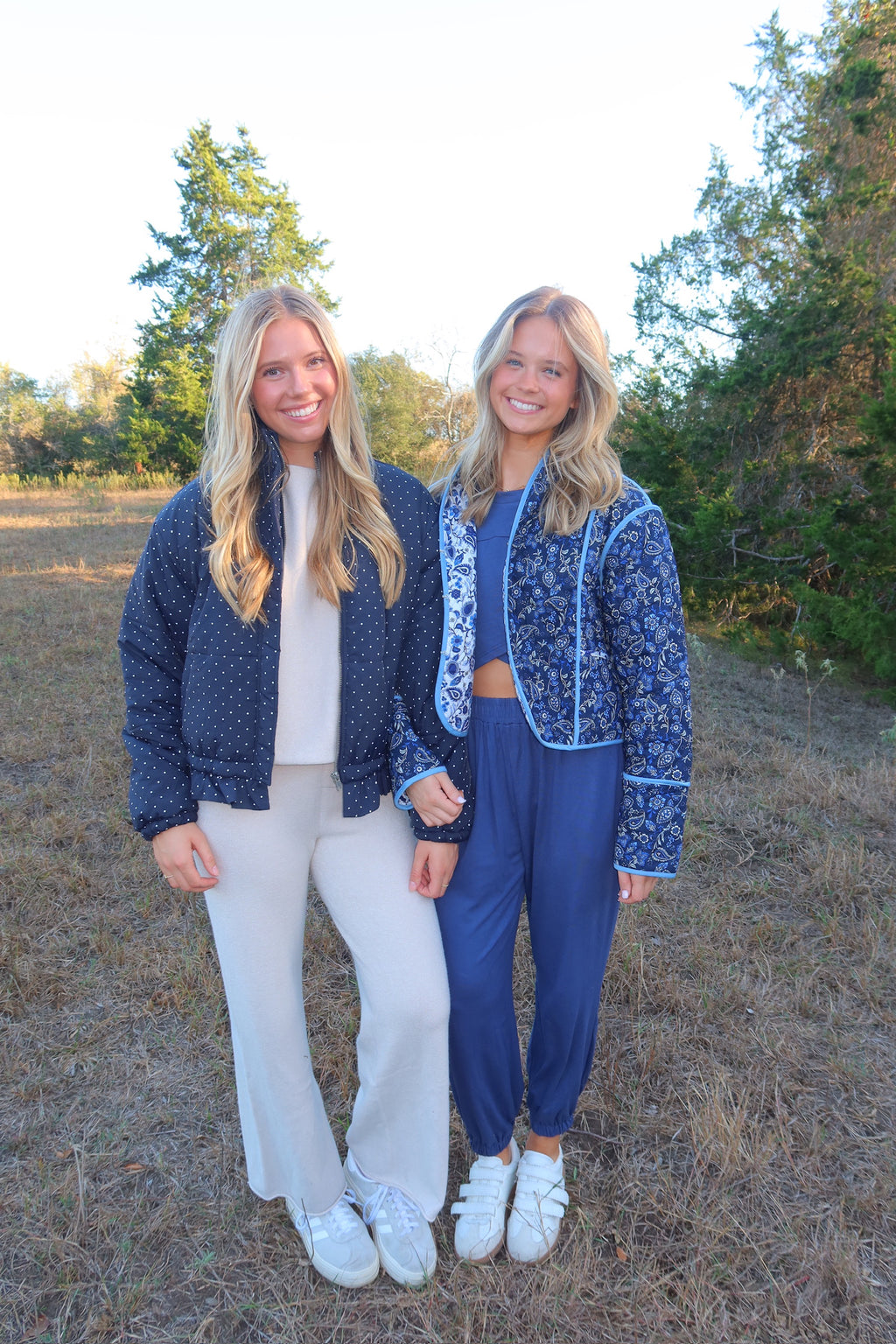 Birdie Blue Polka Dot Puffer Jacket