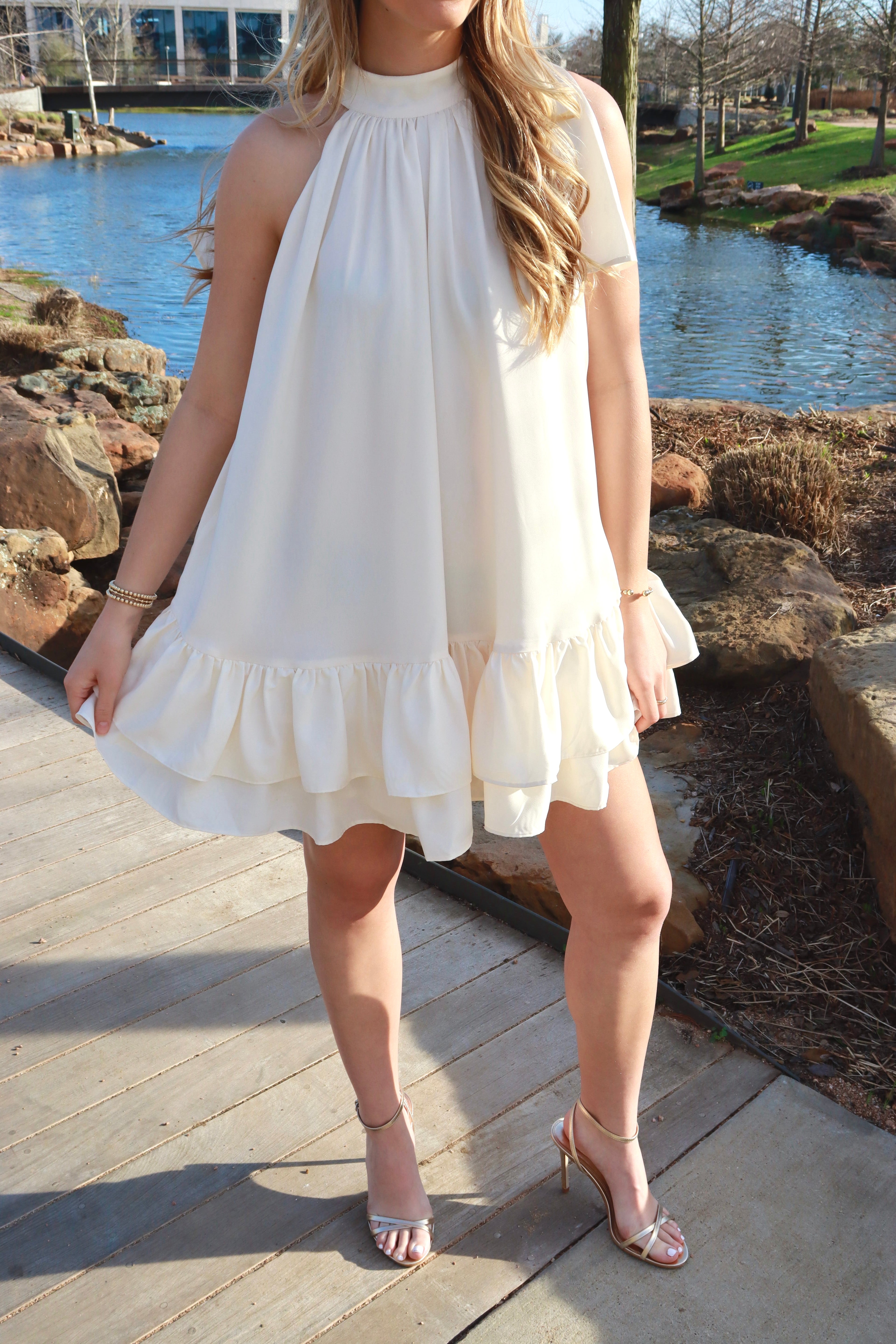 Jane High Neck Mini Dress