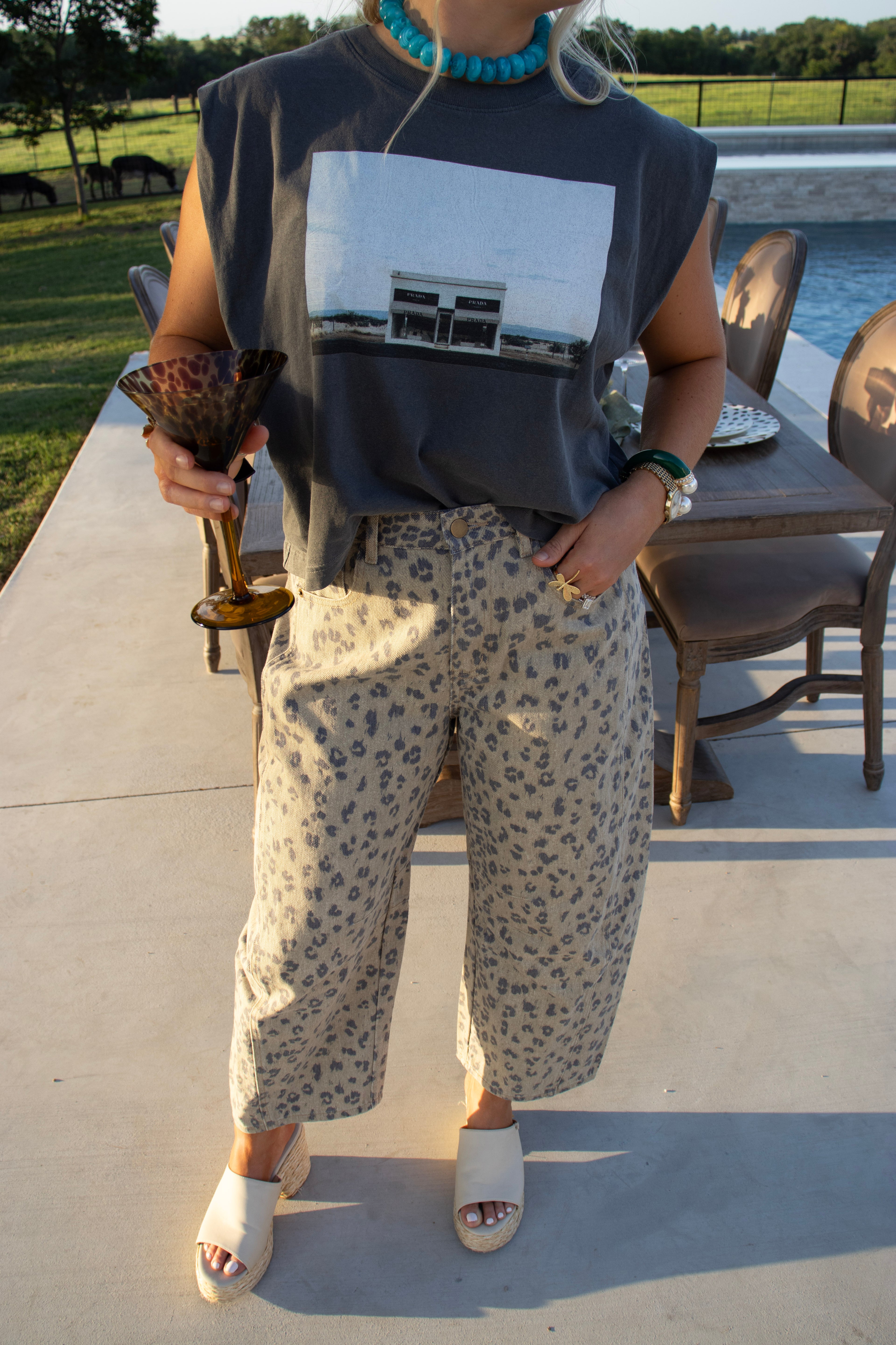 Cheetah Barrel Jeans