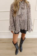 Tegan Zebra Flowy Top