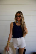 Studded Navy Tank Top