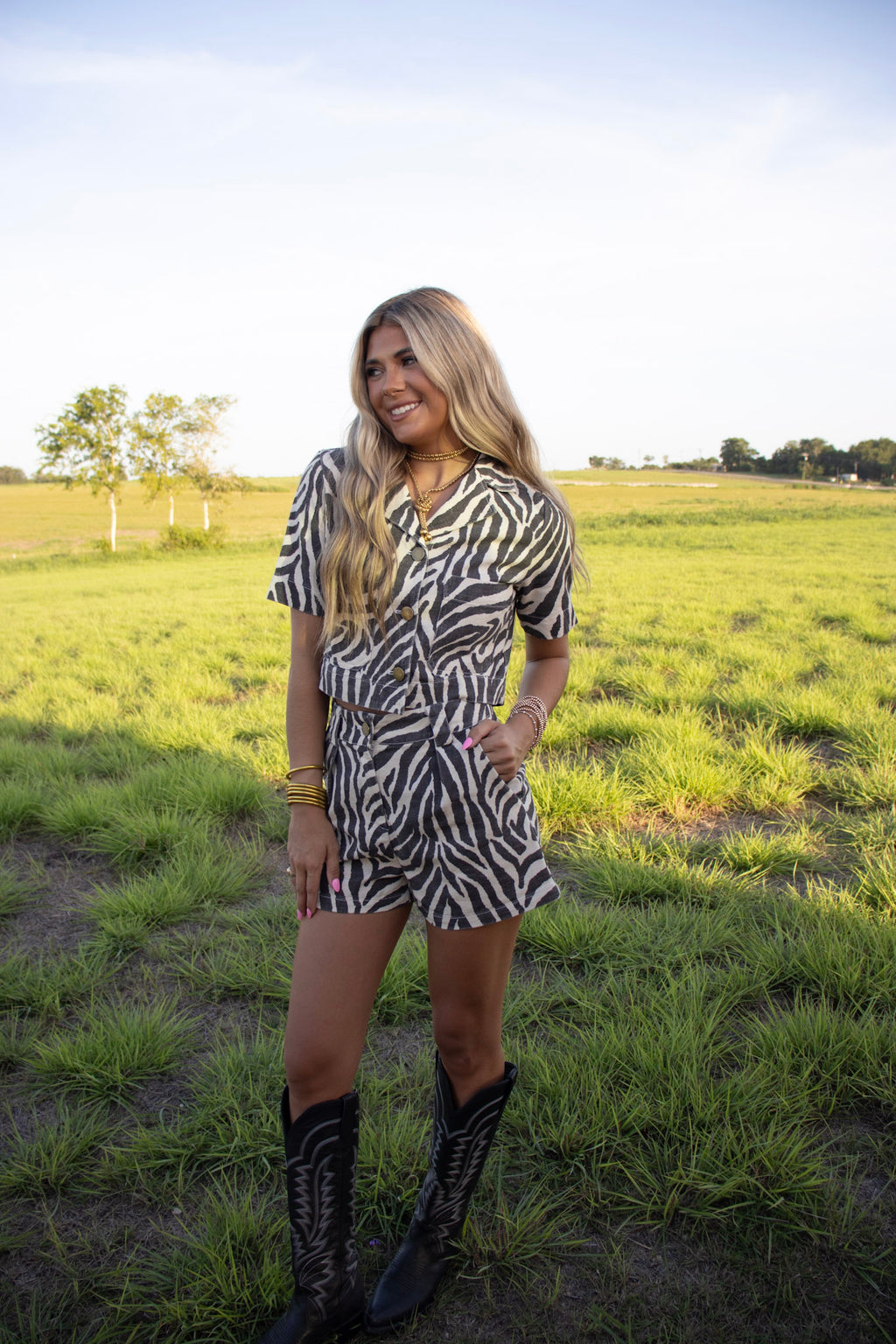 Zebra Denim Set