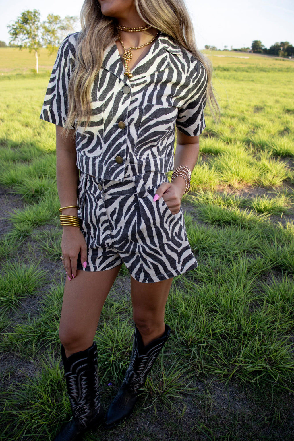 Zebra Denim Set