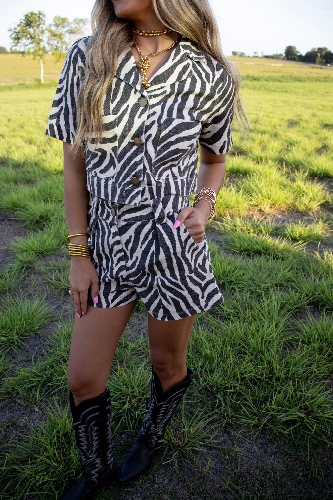 Zebra Denim Set