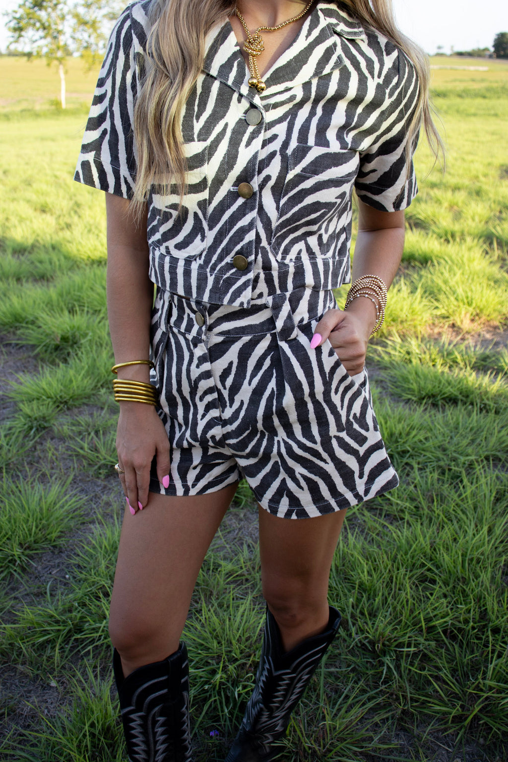 Zebra Denim Set