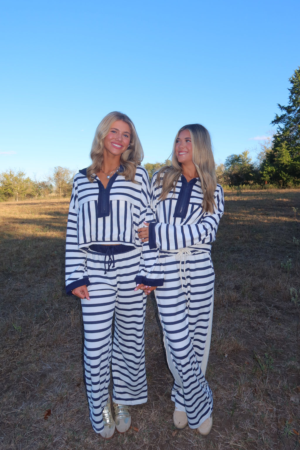 Charlie Navy Striped Sweatshirt