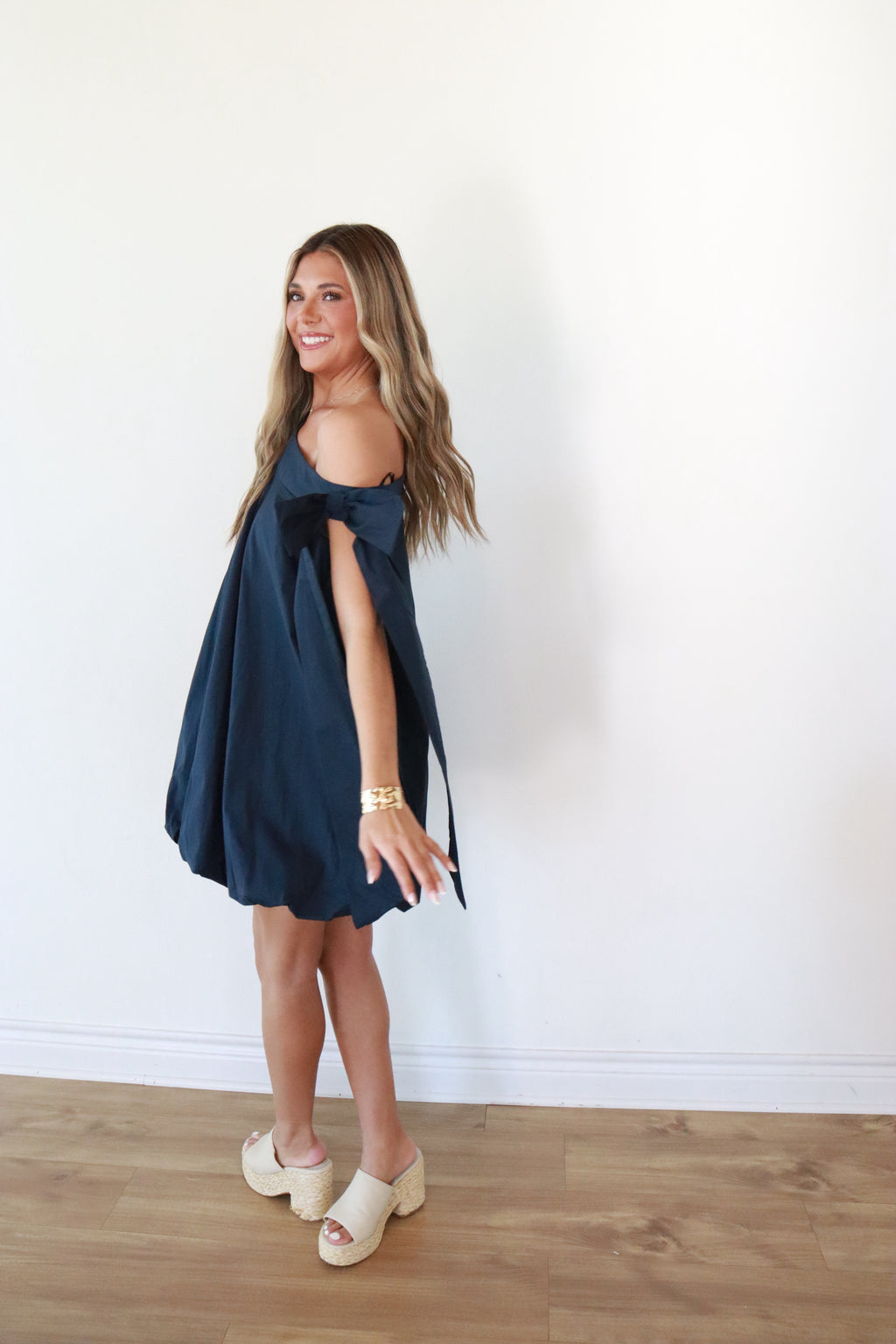Warren Navy Bubble Dress