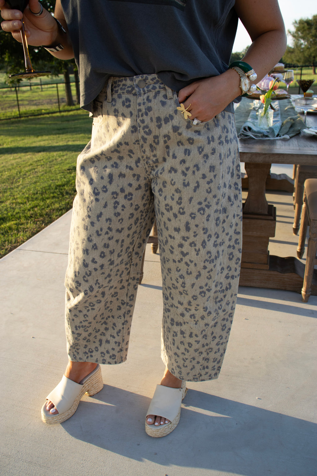 Cheetah Barrel Jeans