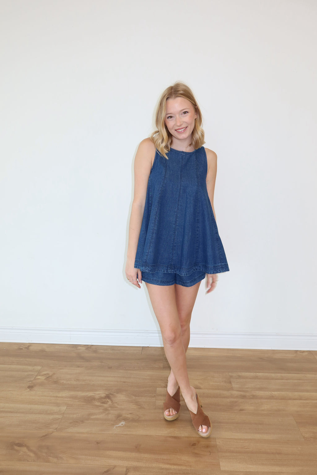 Sally Denim Shorts Set