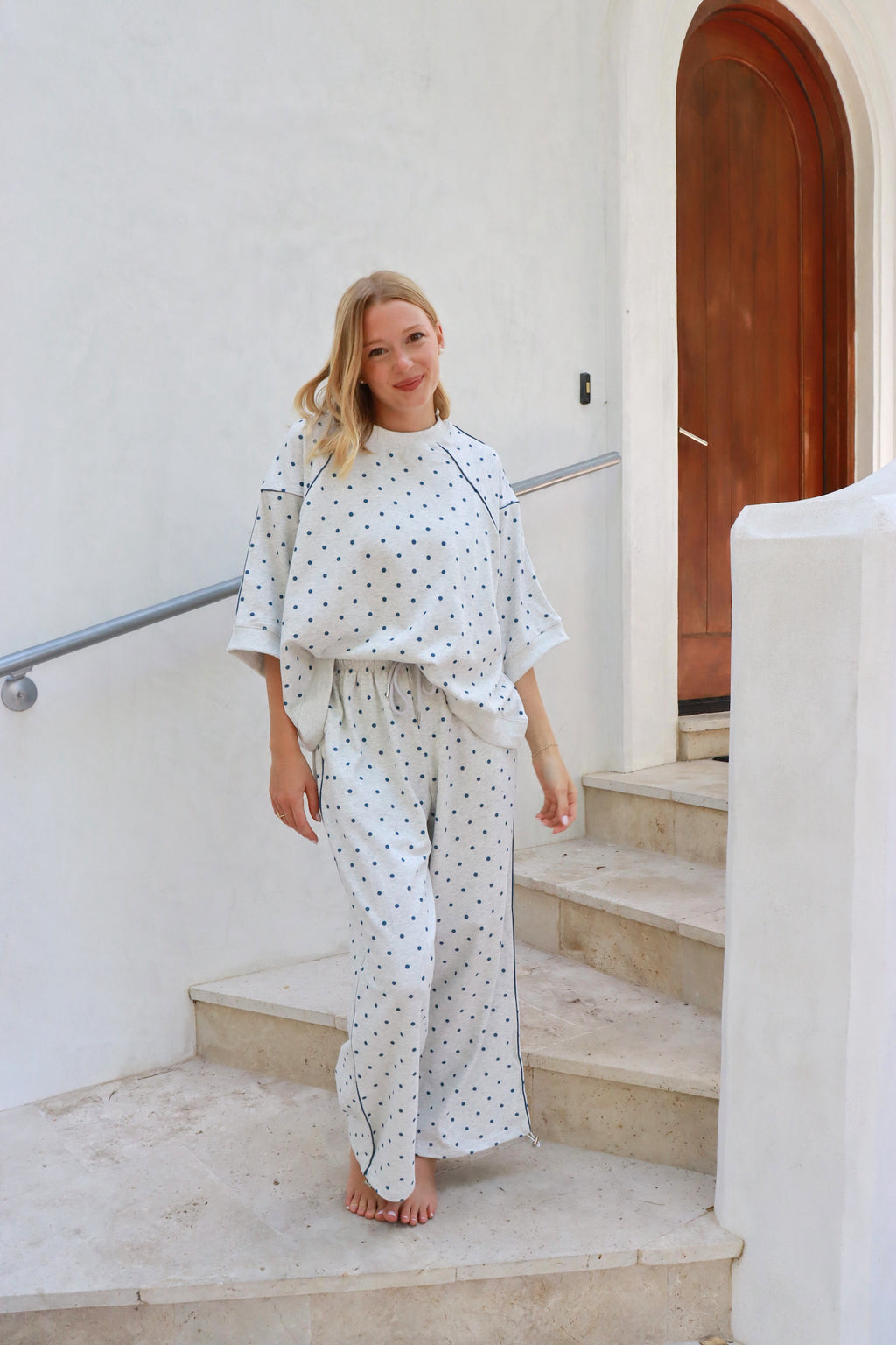 Scout Navy Polka Dot Sweat Set