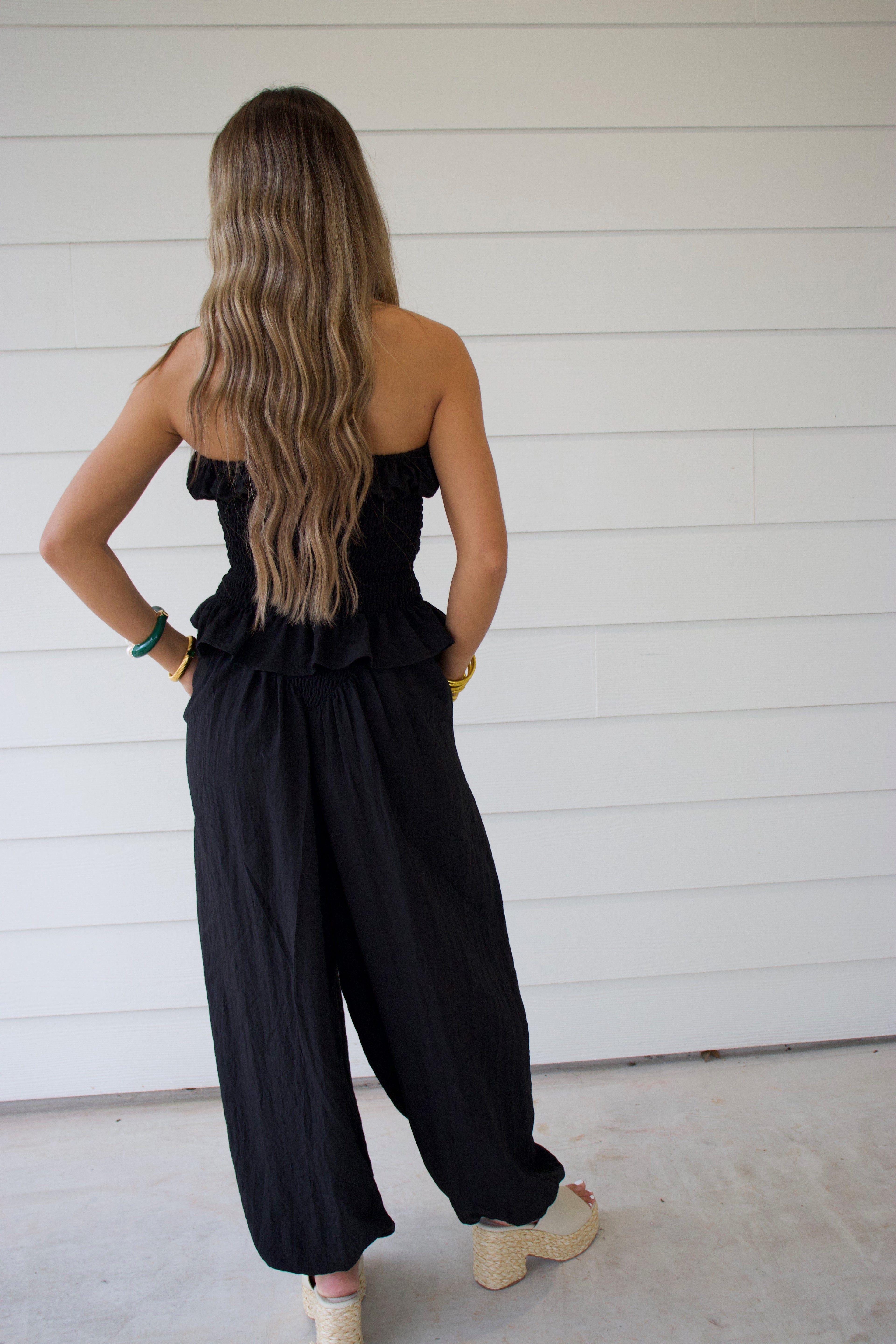 Elsie Black Pants Set