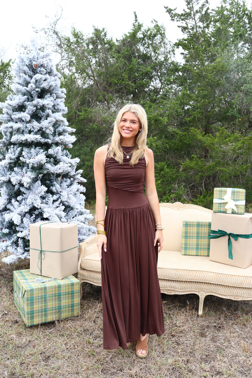 Tatum Brown Maxi Dress