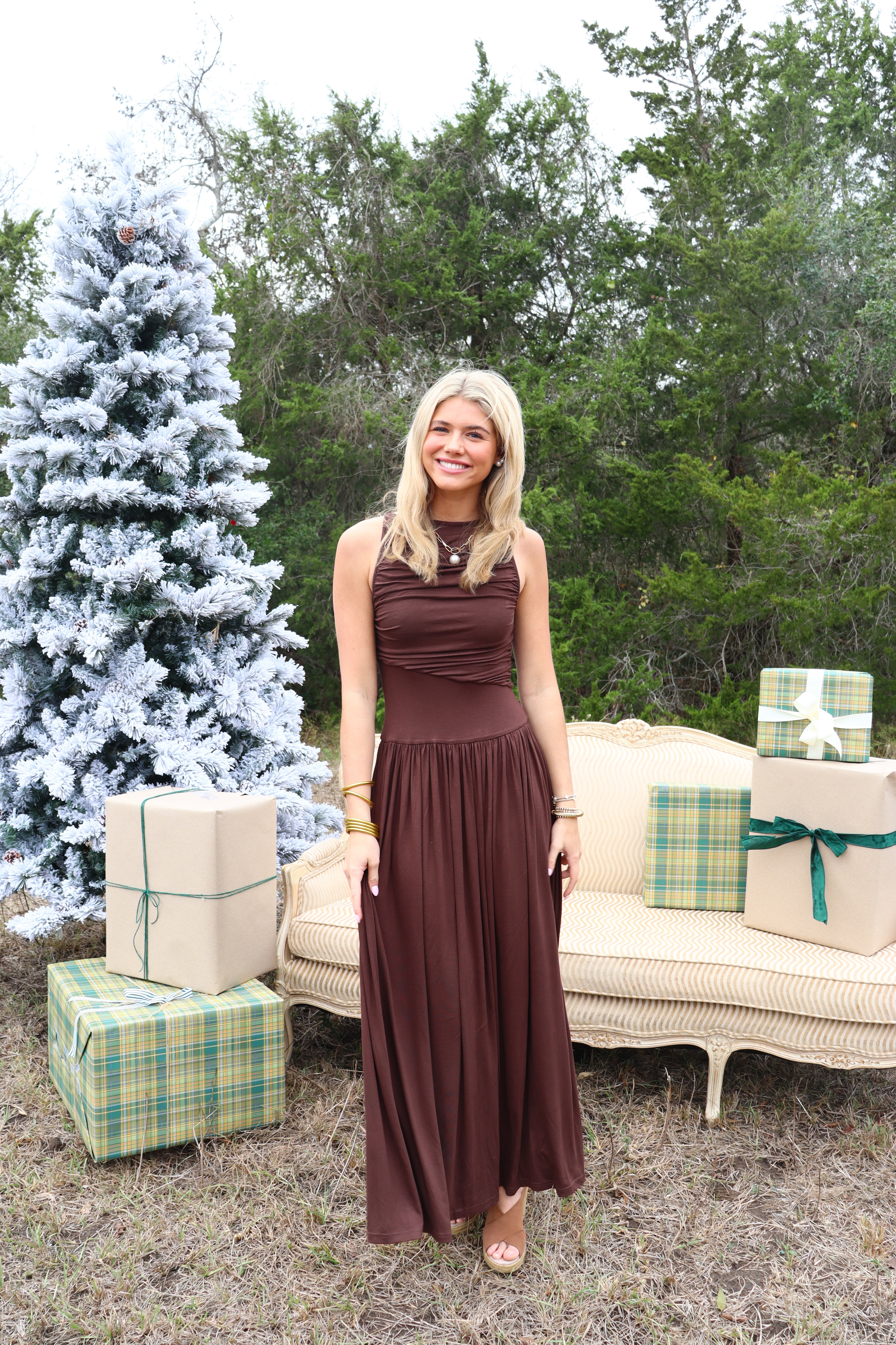 Tatum Brown Maxi Dress