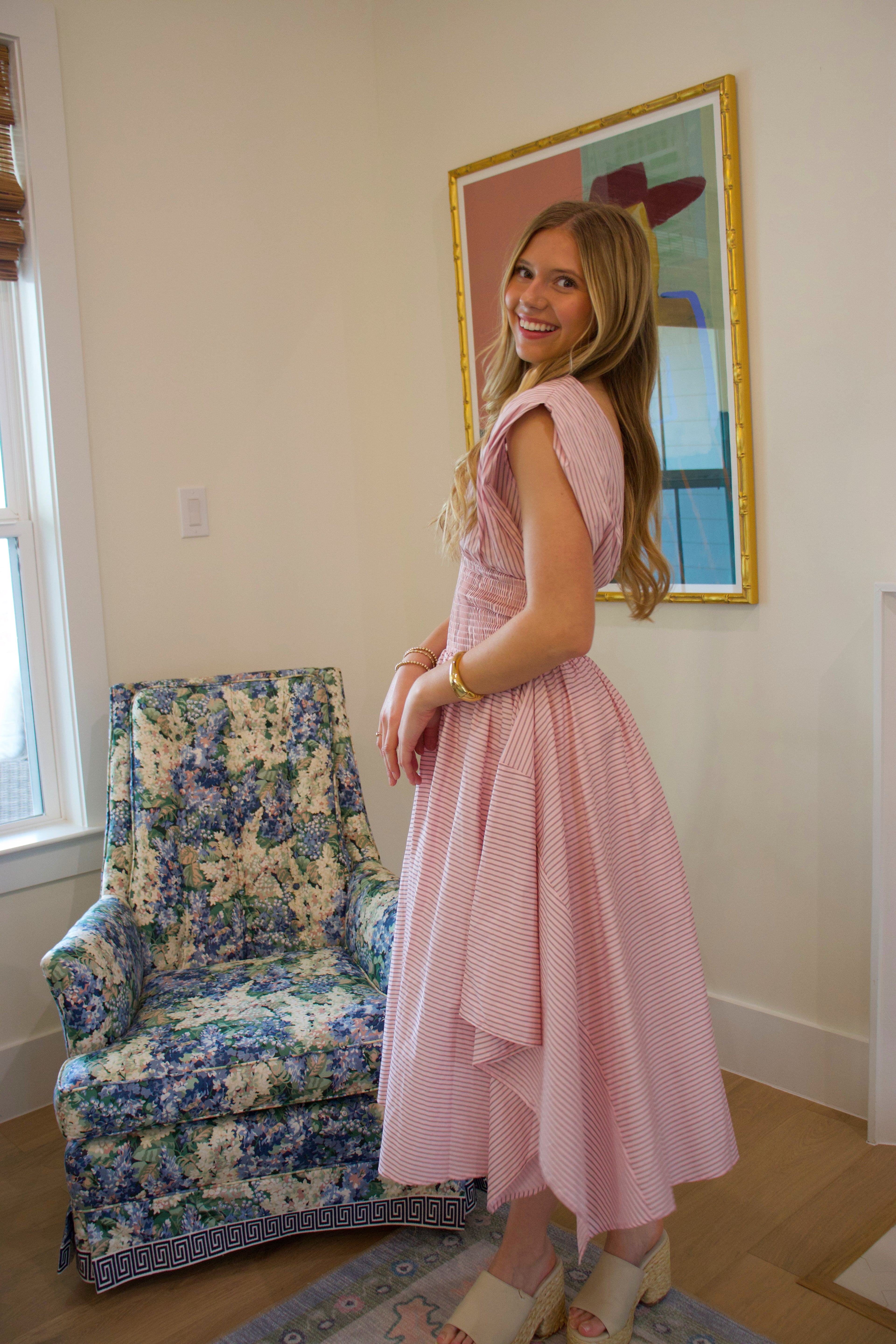 Lucille Pink Midi Dress