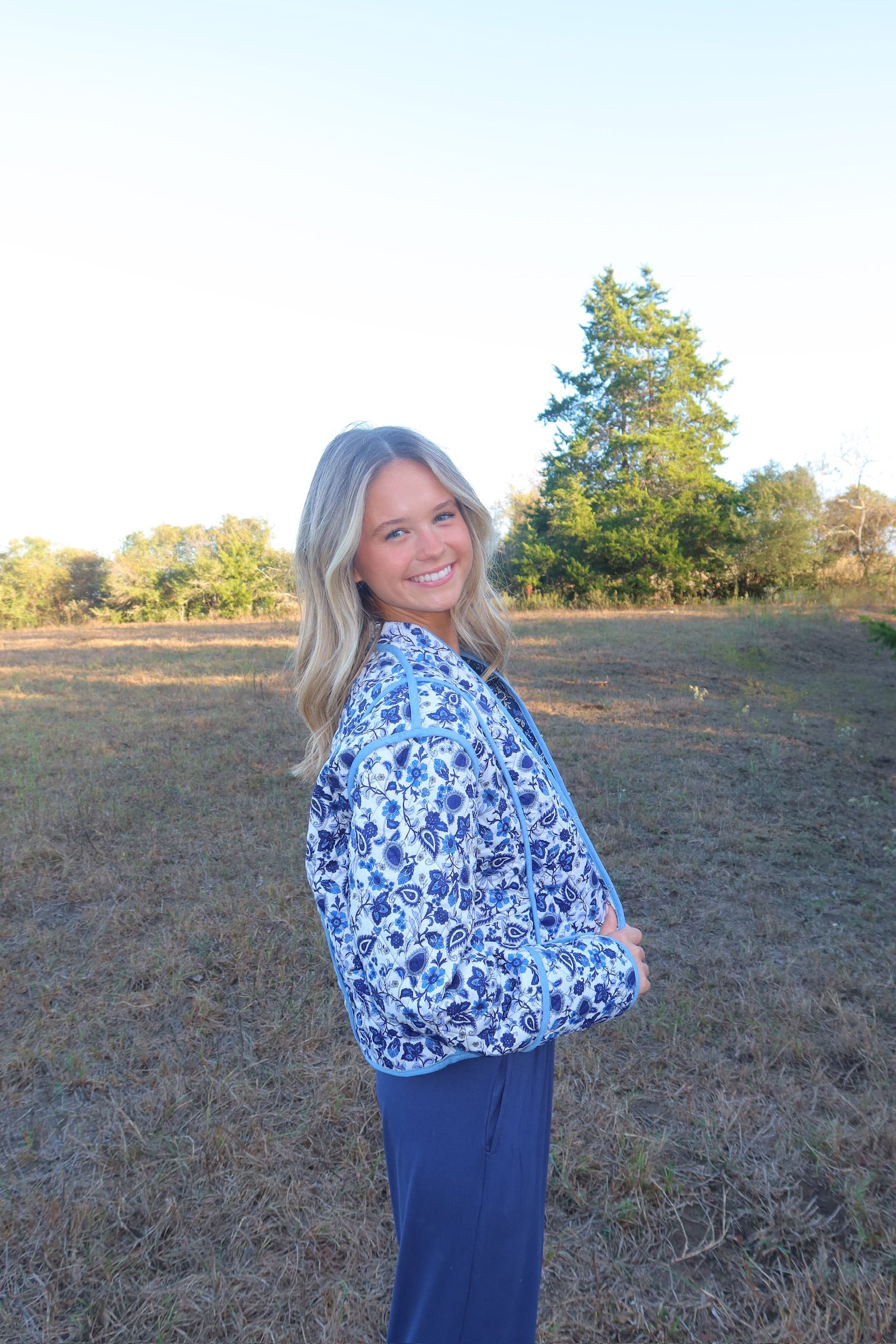 Blake Reversible Blue Floral Jacket