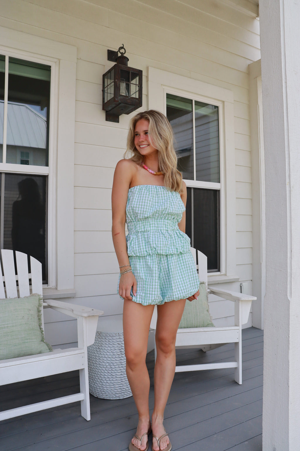 Marlowe Green Gingham Bubble Set