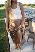 Piper Bronze Silk Skirt