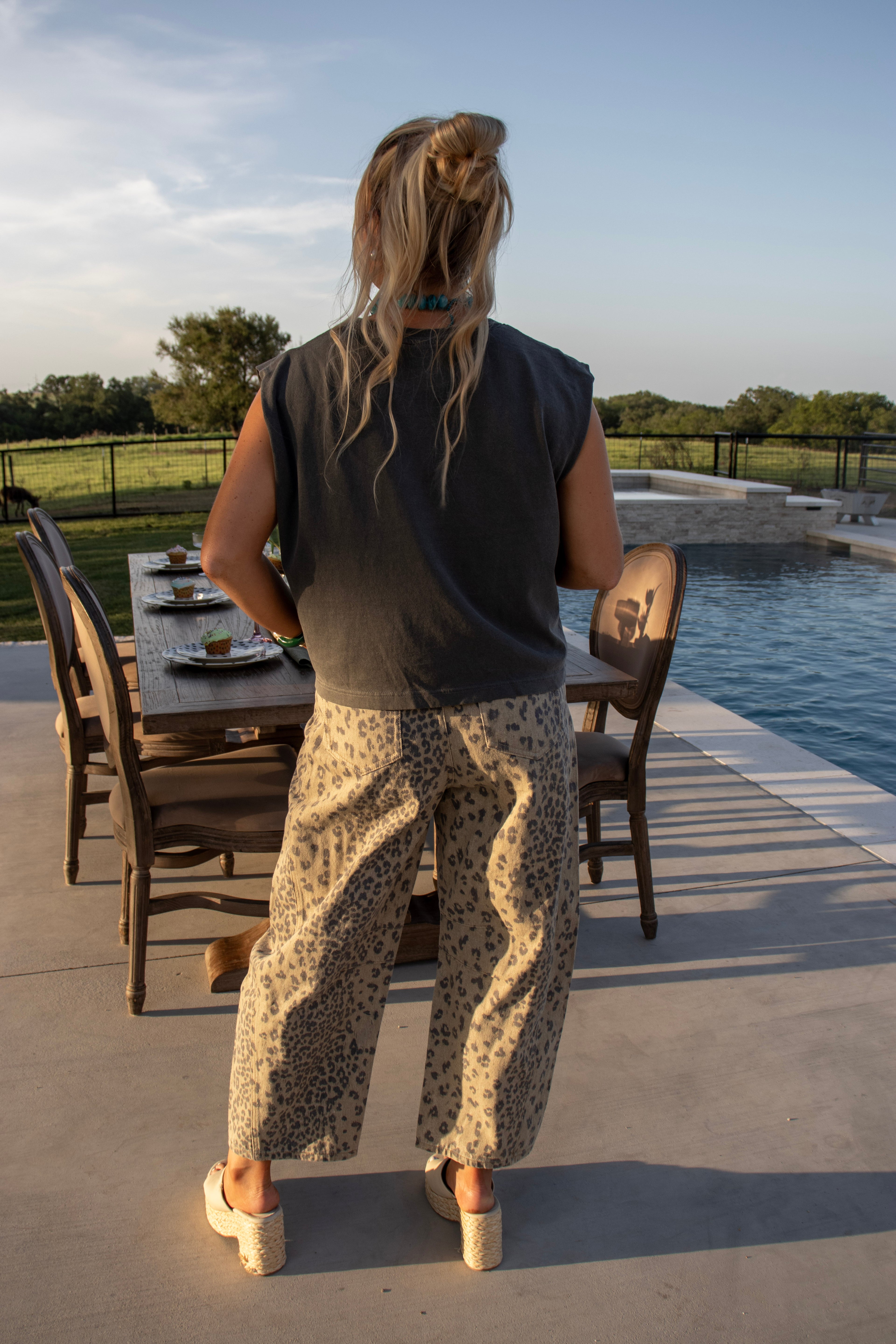 Cheetah Barrel Jeans