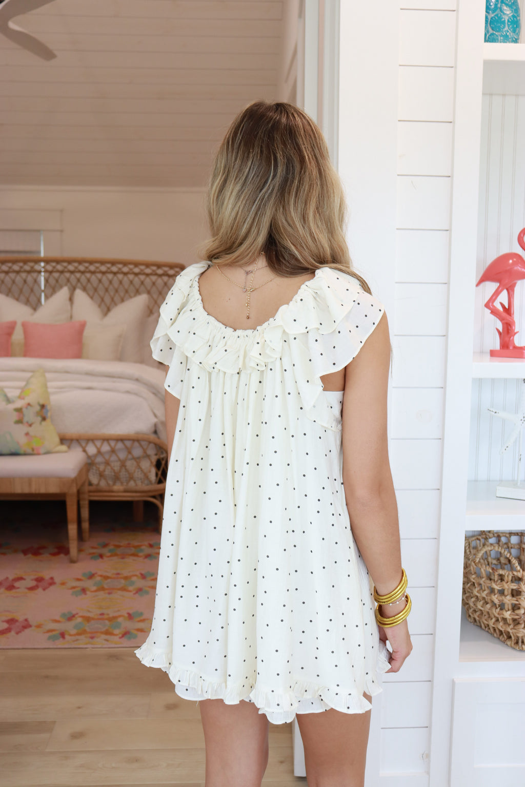 Ivory Polka Dot BabyDoll Romper