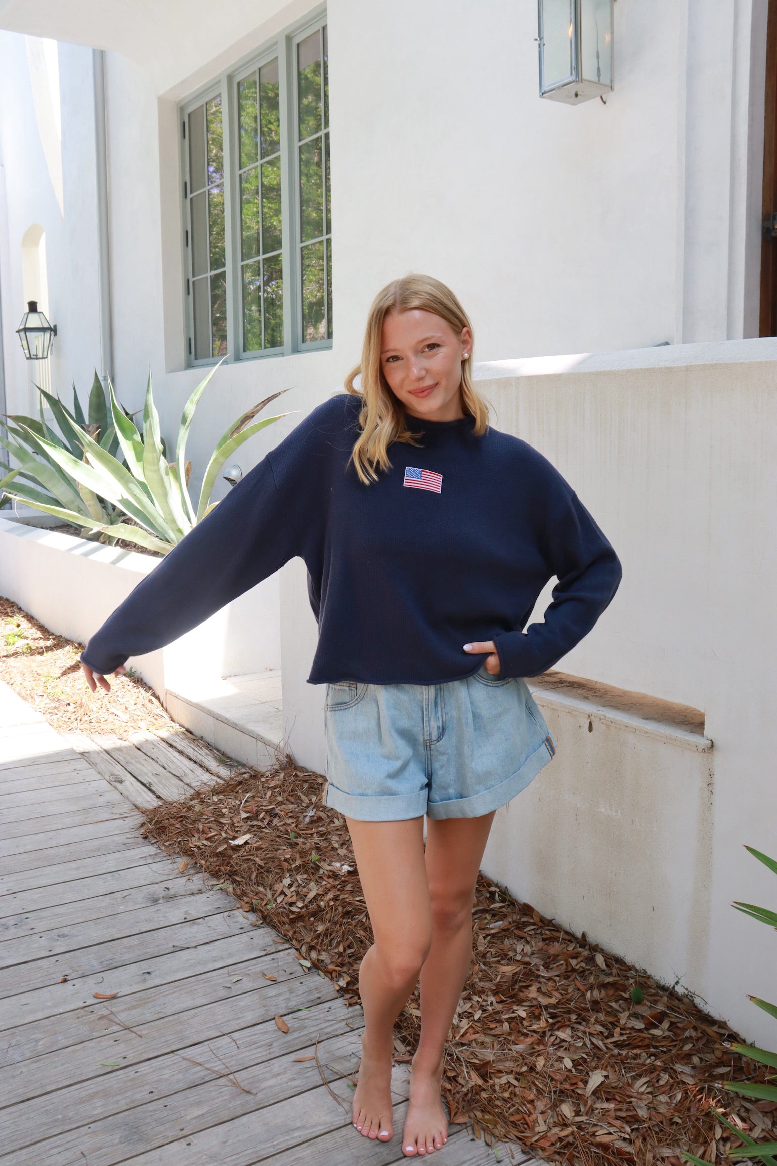 Americana Navy Sweater