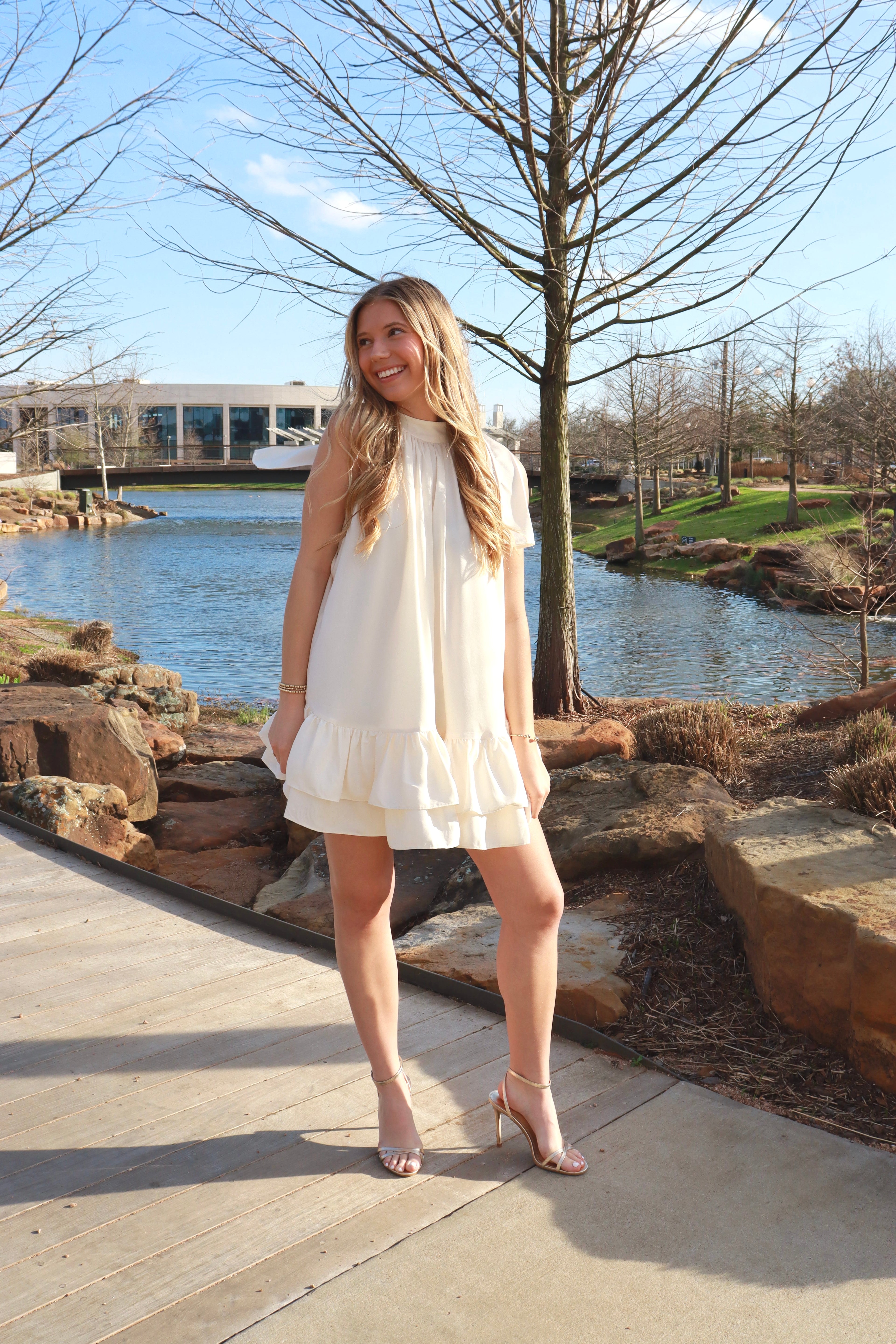 Jane High Neck Mini Dress