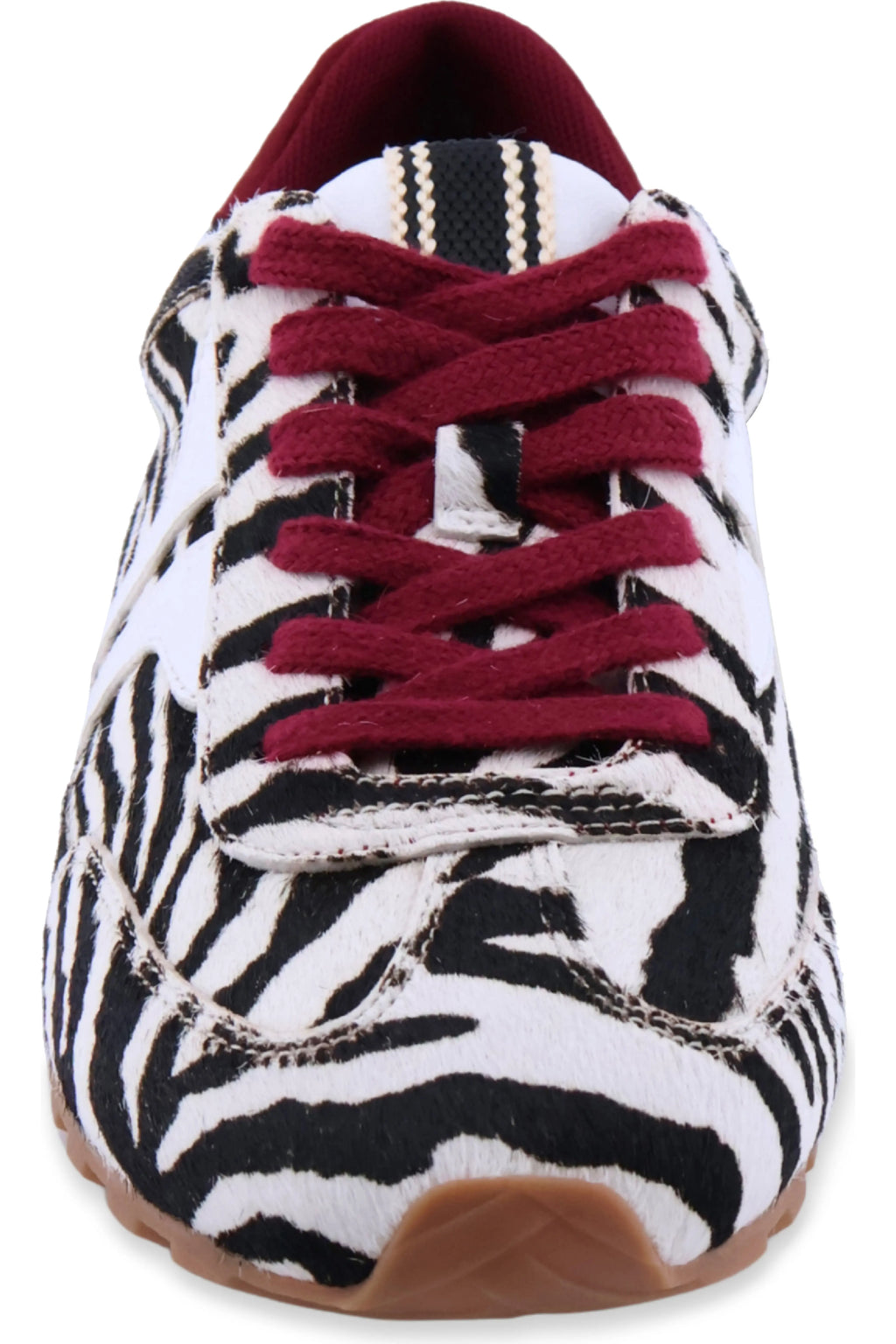 Zebra Haired Maroon Sneakers