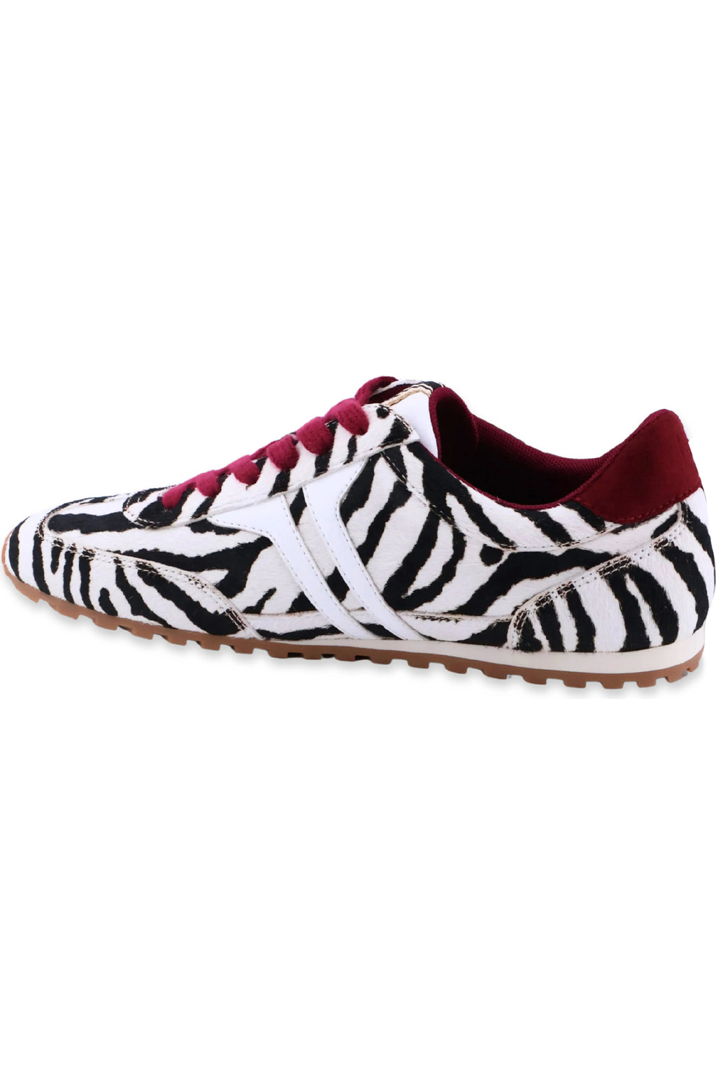 Zebra Haired Maroon Sneakers
